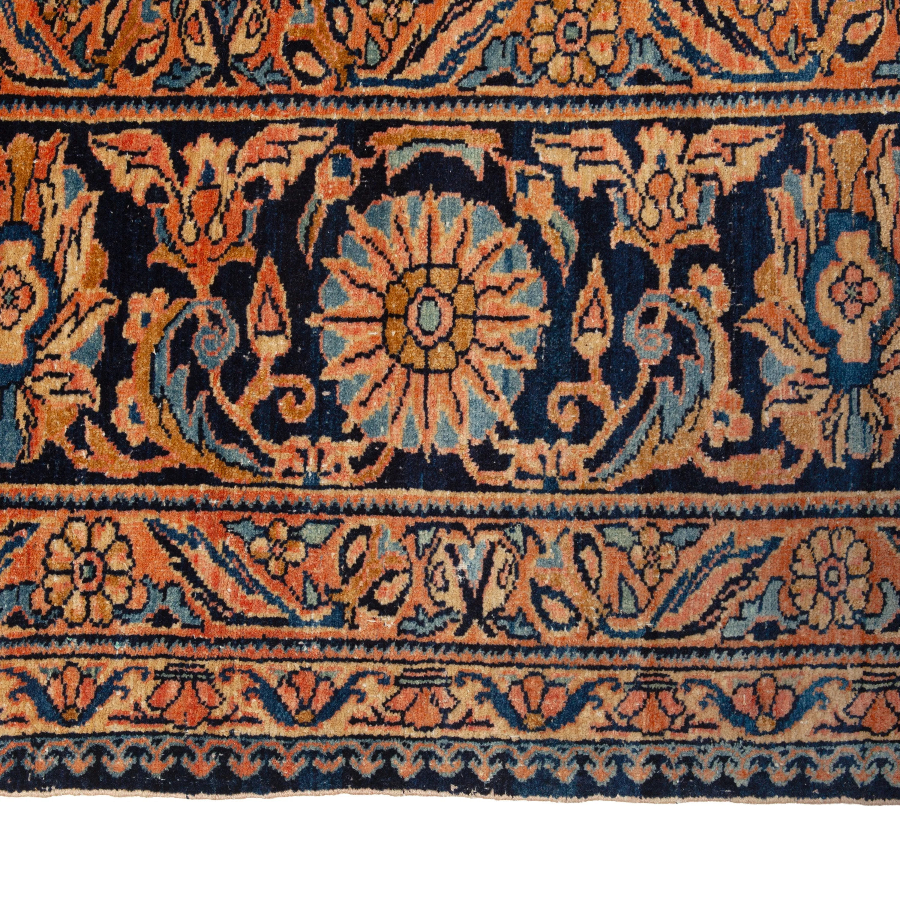Orange Vintage Traditional Wool Persian Rug - 12'5" x 20'