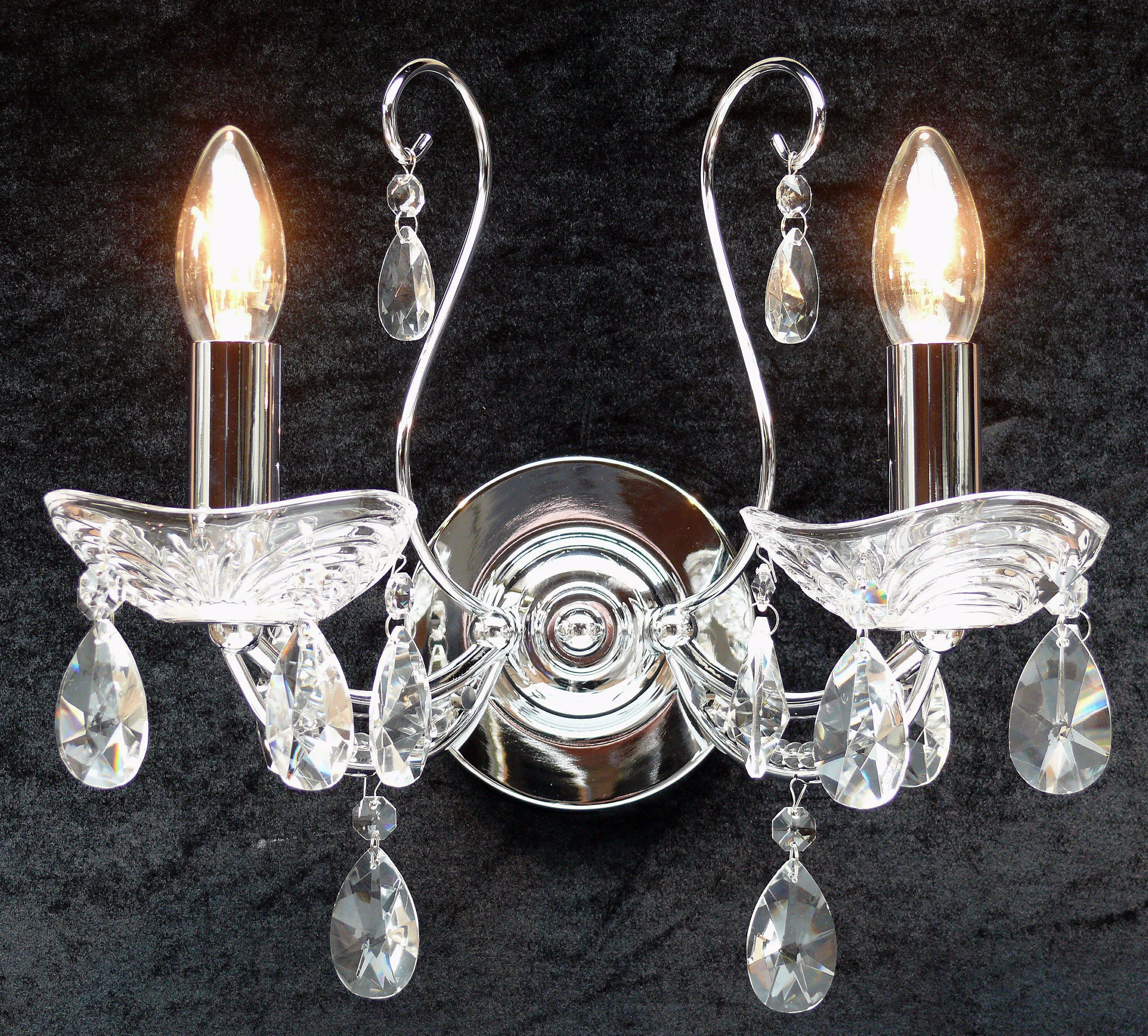 P-1524/2 Concerto Double Wall Light Polished Chrome