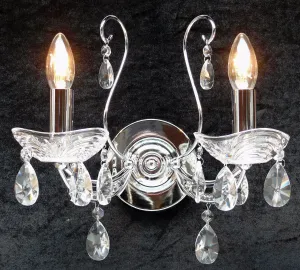 P-1524/2 Concerto Double Wall Light Polished Chrome