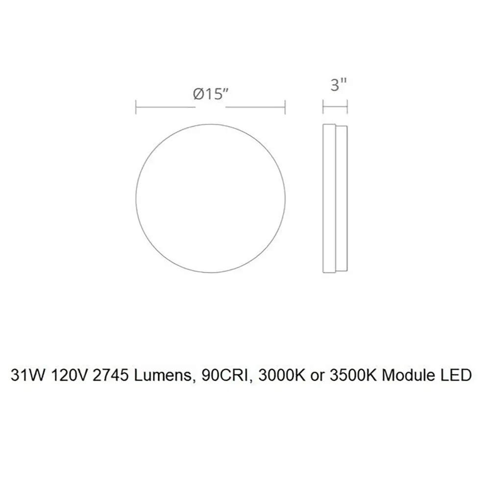 Pi LED Round Flush Mount