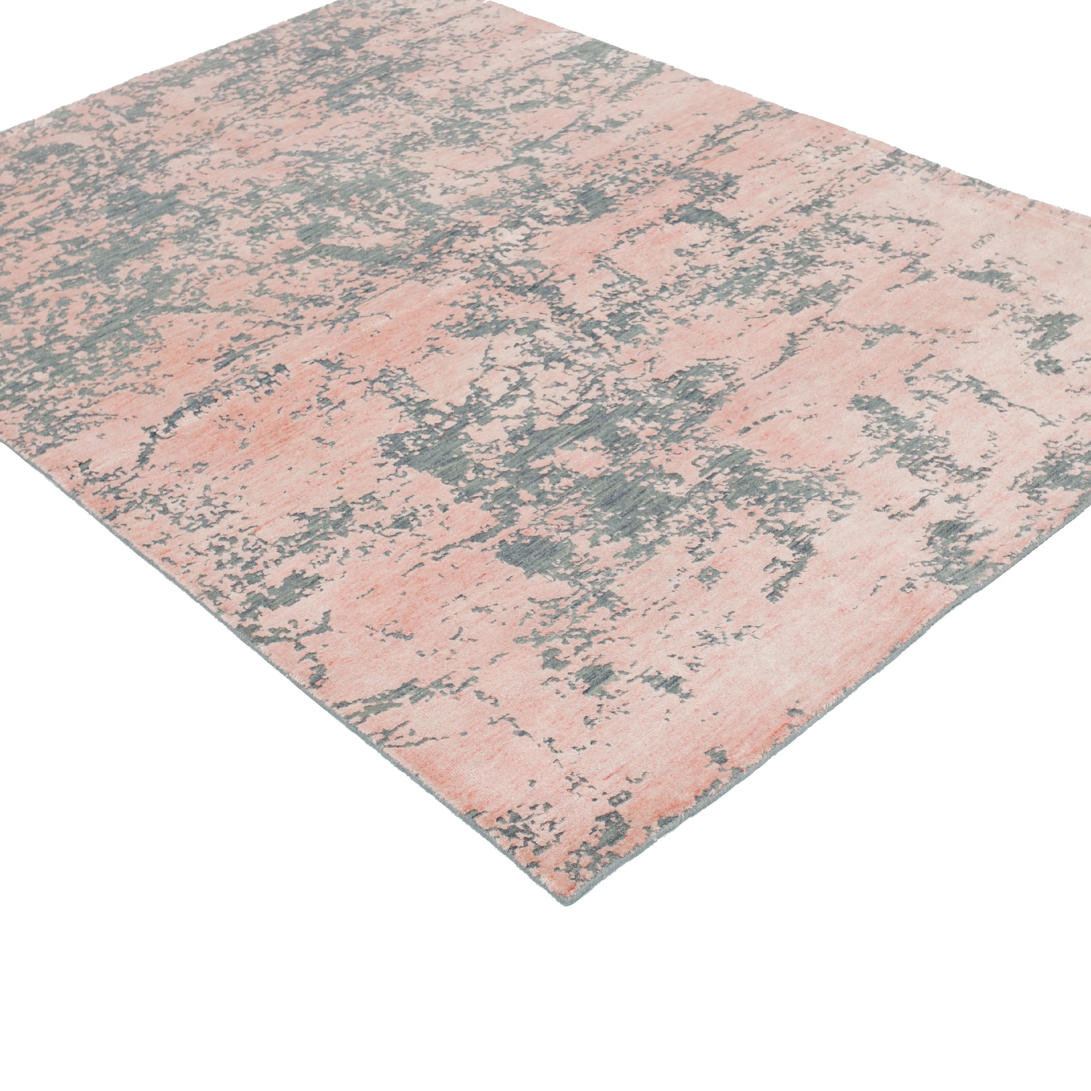 Pink & Grey Modern Wool Blend Rug - 4'10" x 6'10"