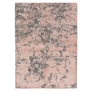 Pink & Grey Modern Wool Blend Rug - 4'10" x 6'10"