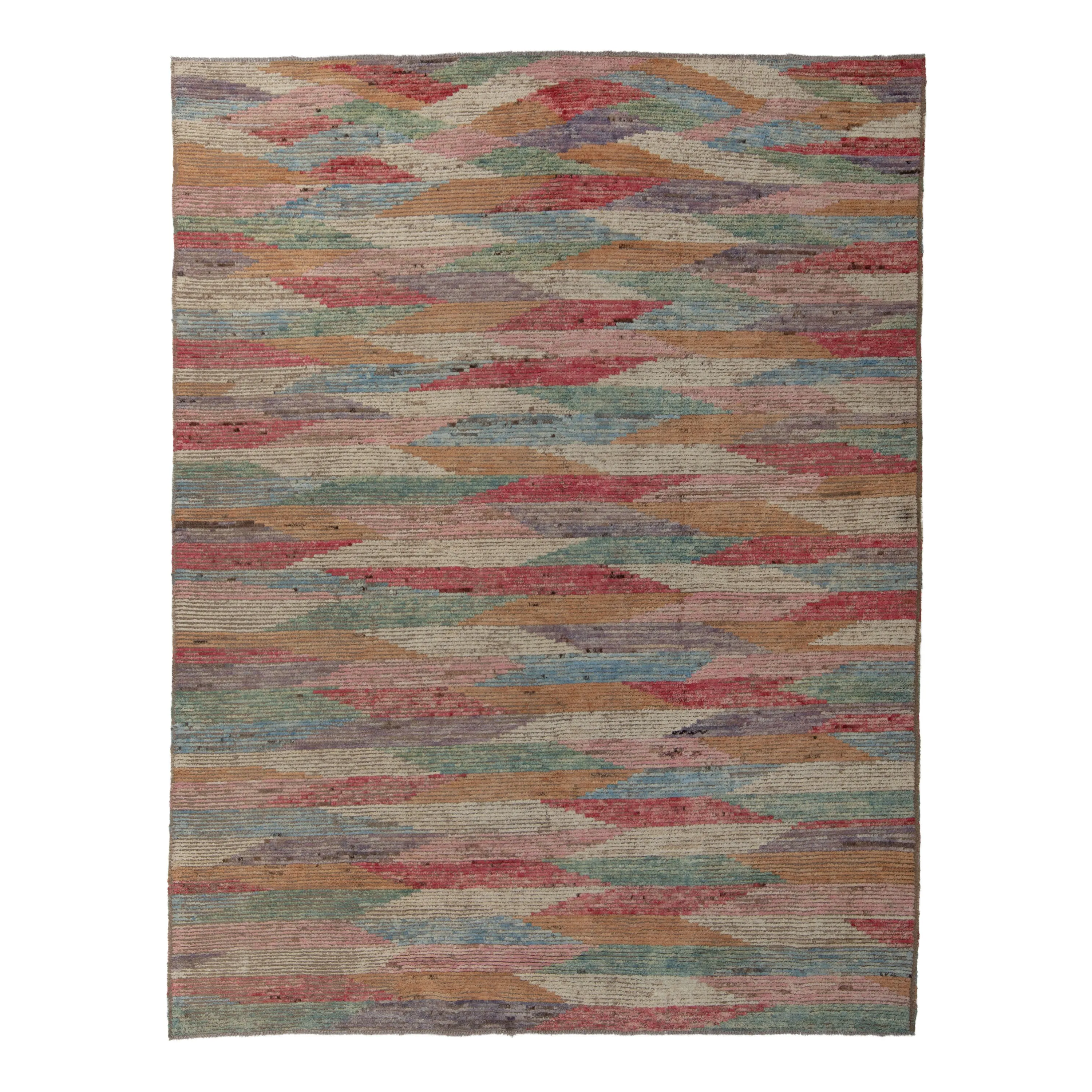 Pink Zameen Transitional Wool Rug - 9'3" x 12'3"