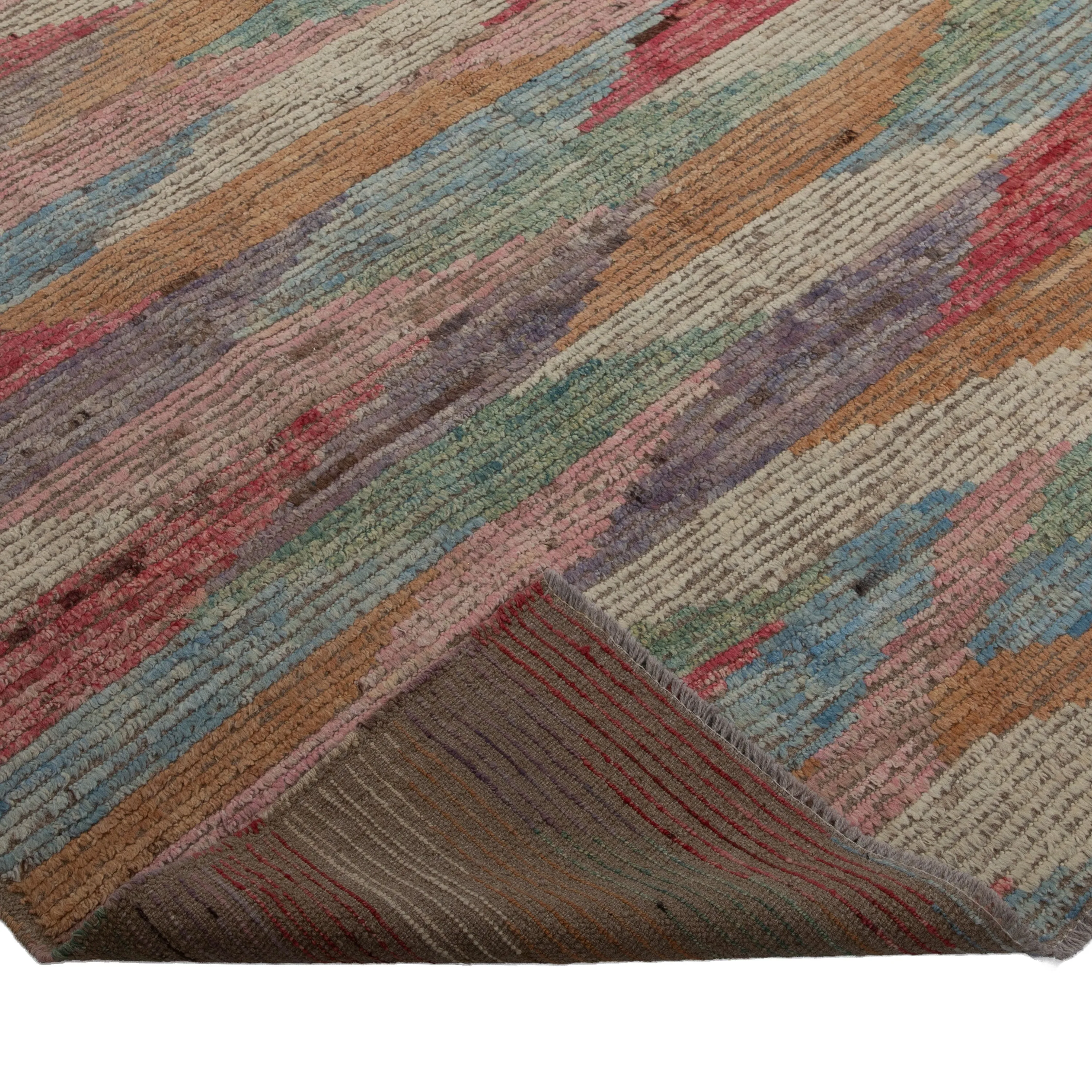 Pink Zameen Transitional Wool Rug - 9'3" x 12'3"