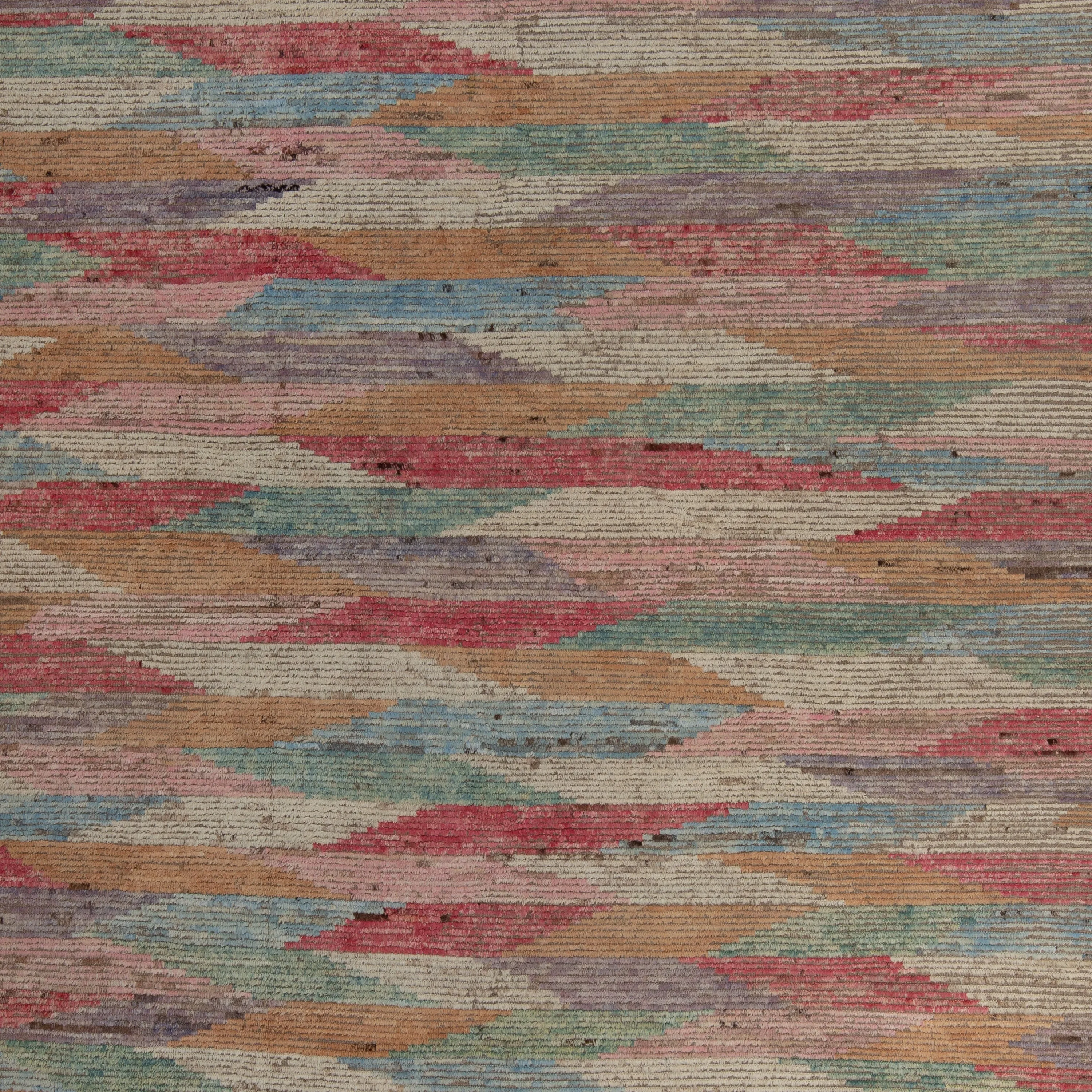 Pink Zameen Transitional Wool Rug - 9'3" x 12'3"