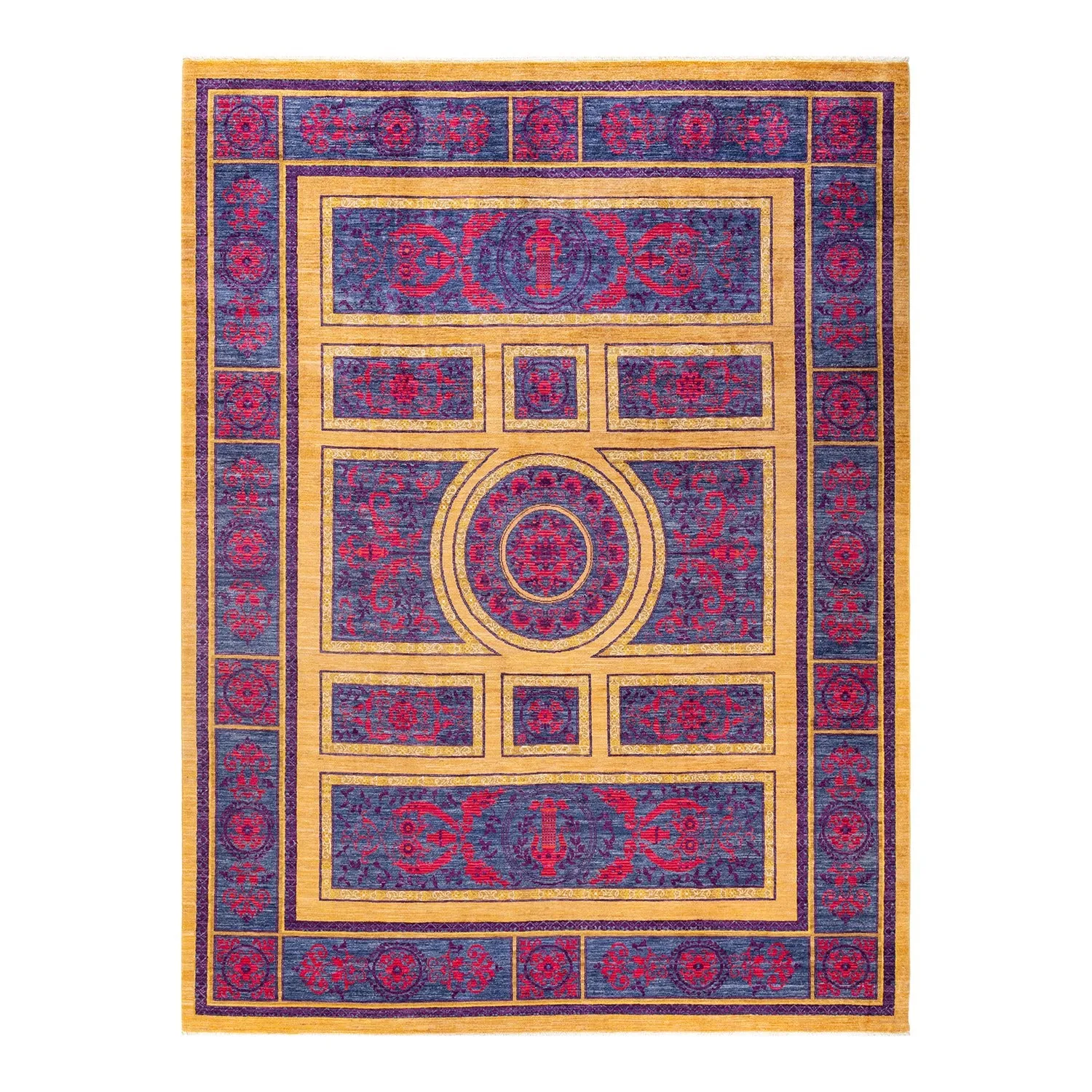Purple Transitional Wool Rug - 8'10" x 11'10"