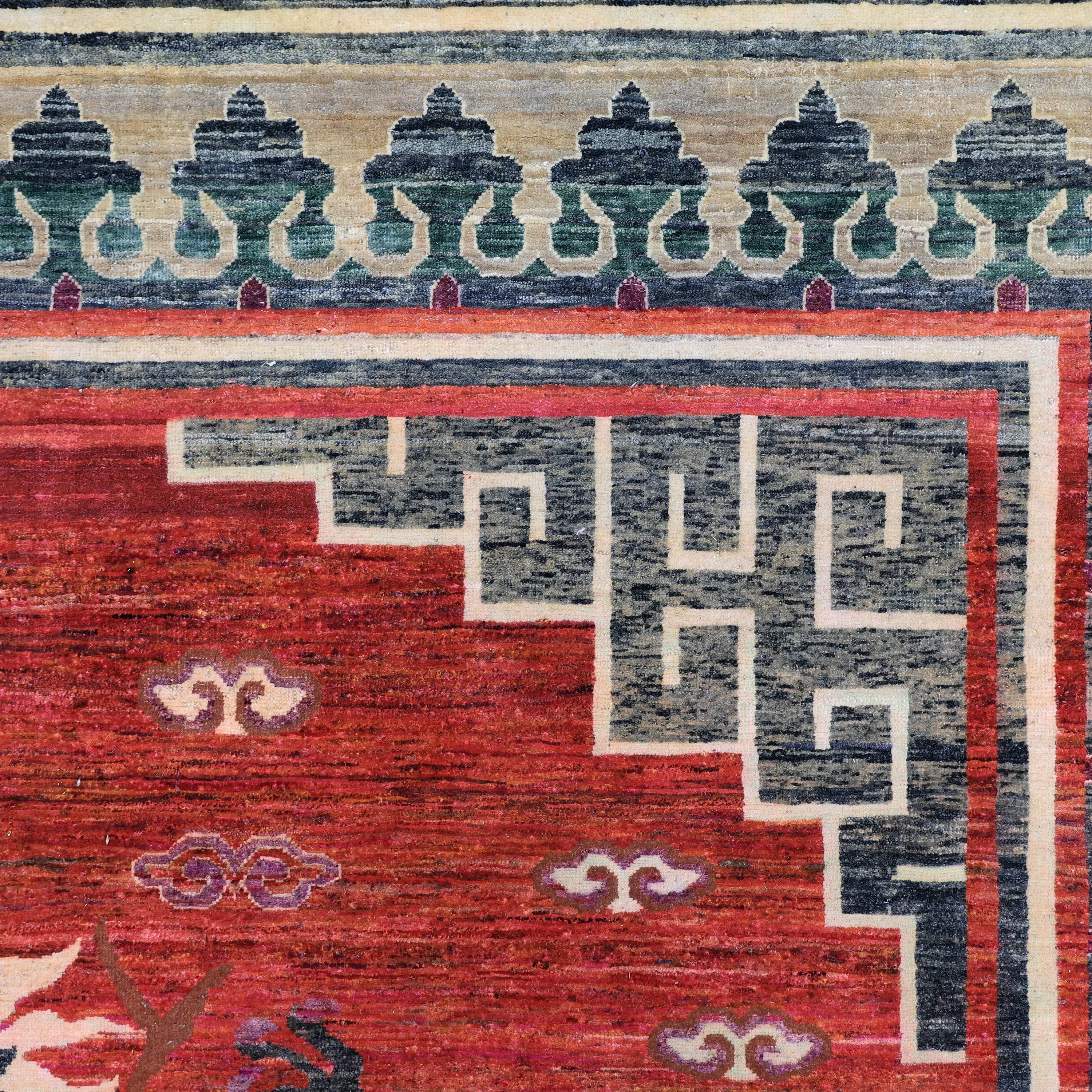 Red Alchemy Traditional Wool & Silk Blend Rug - 7'11" x 7'10"