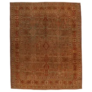 Red Antique Tabriz Rug - 10'6" x 13'2"