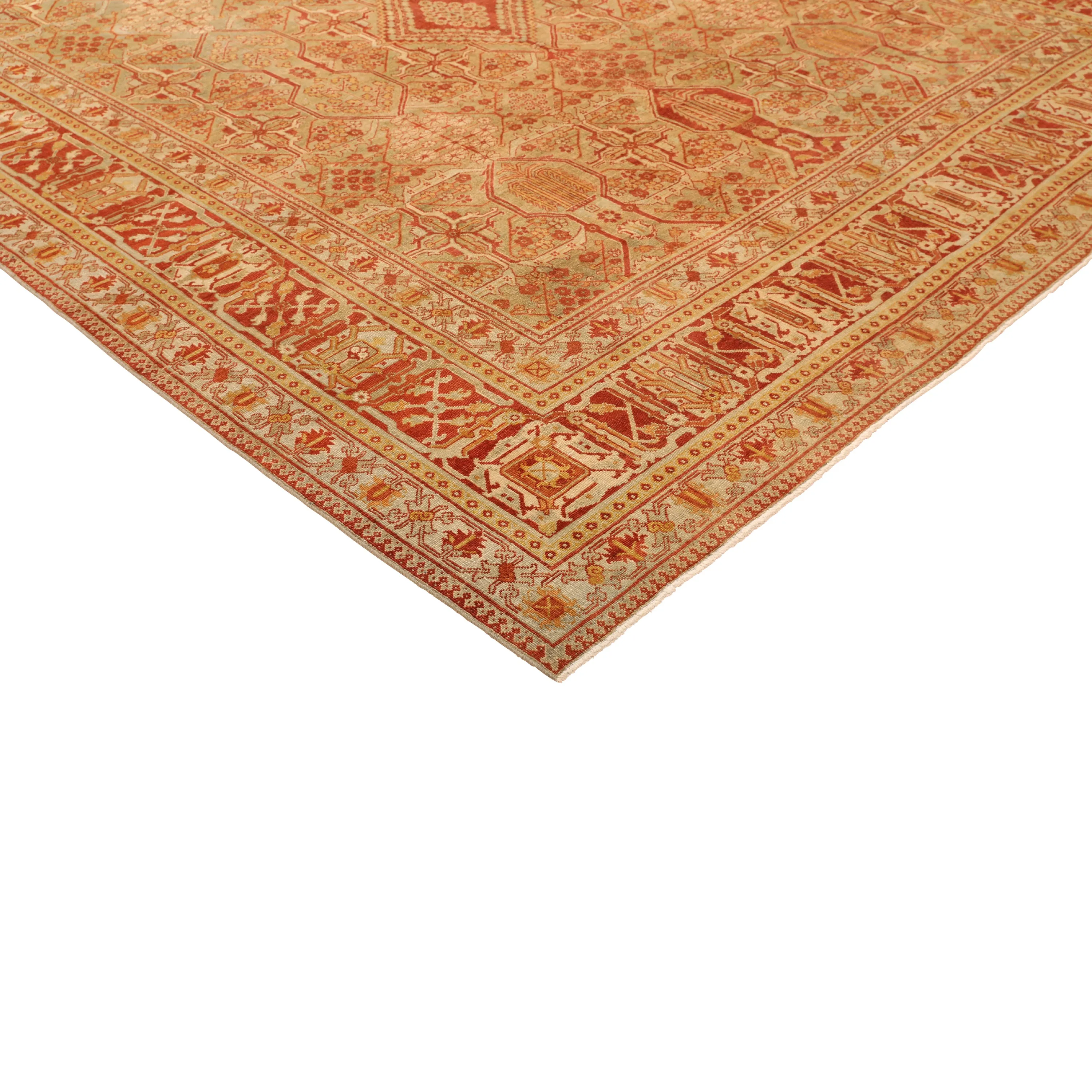 Red Antique Tabriz Rug - 10'6" x 13'2"