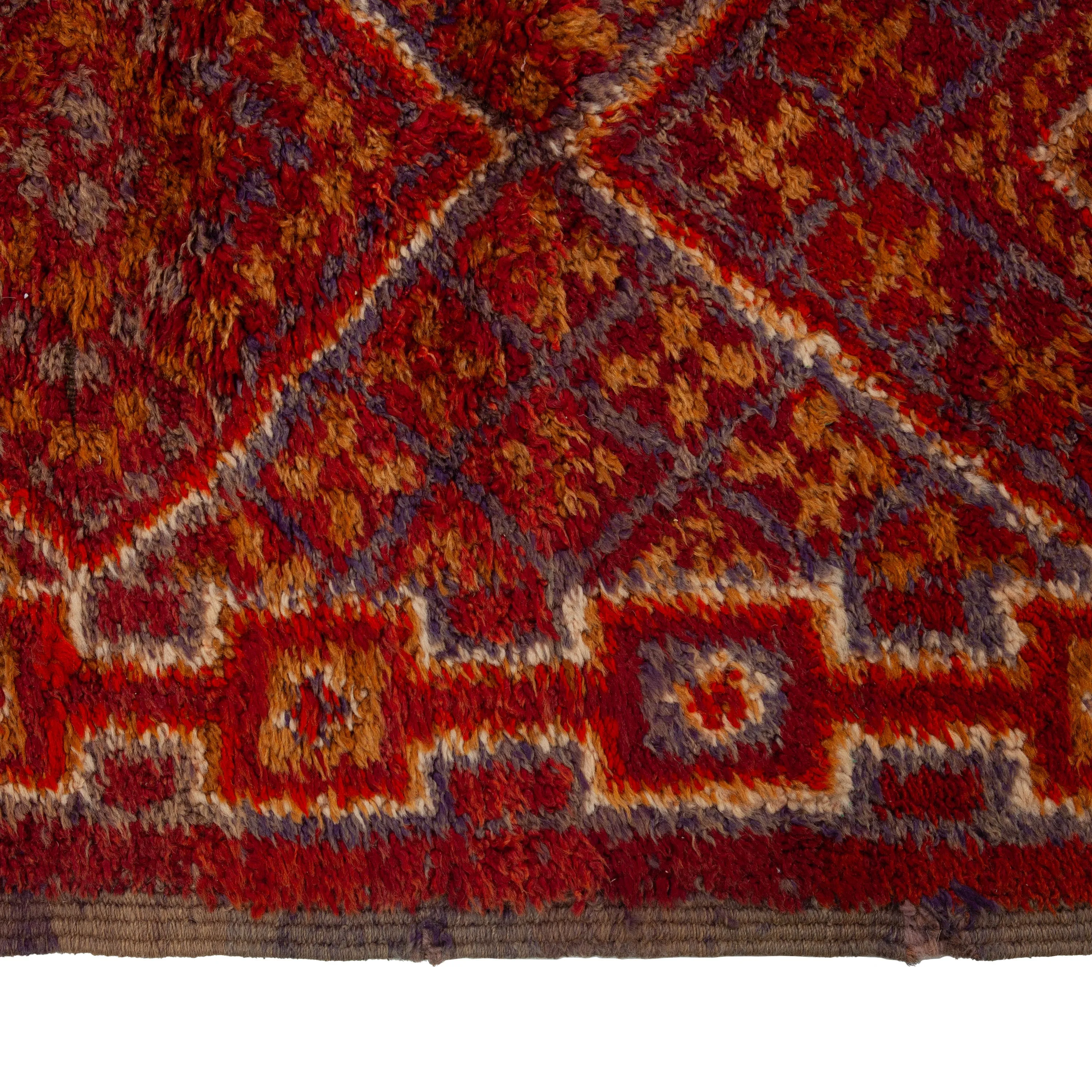 Red Moroccan Wool Runner - 6'9" x 23'5"