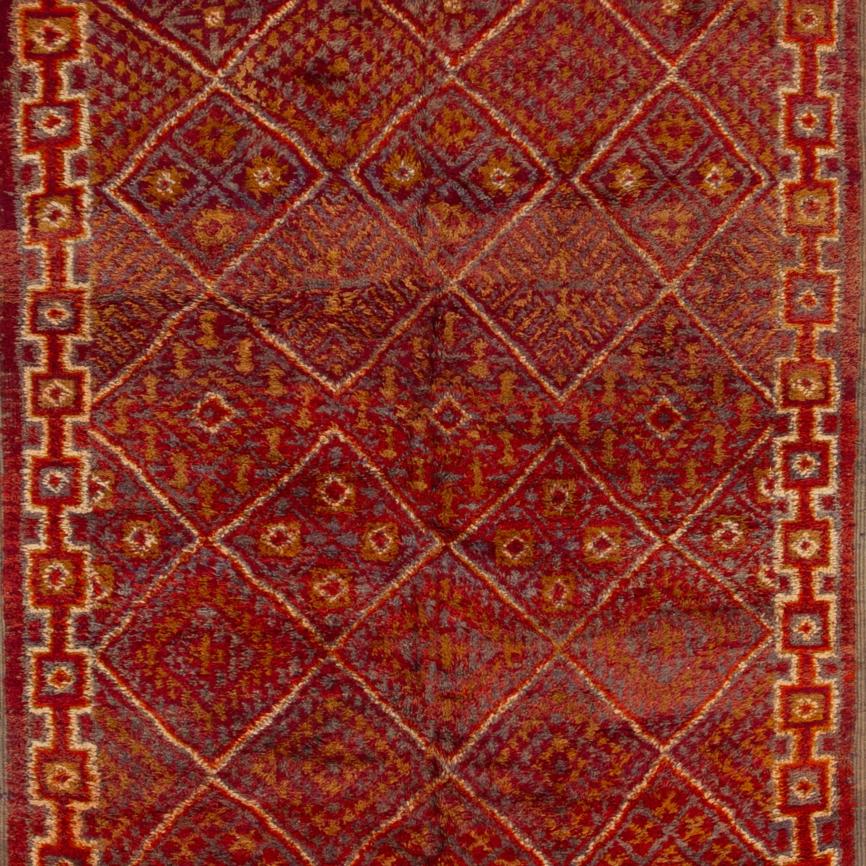 Red Moroccan Wool Runner - 6'9" x 23'5"