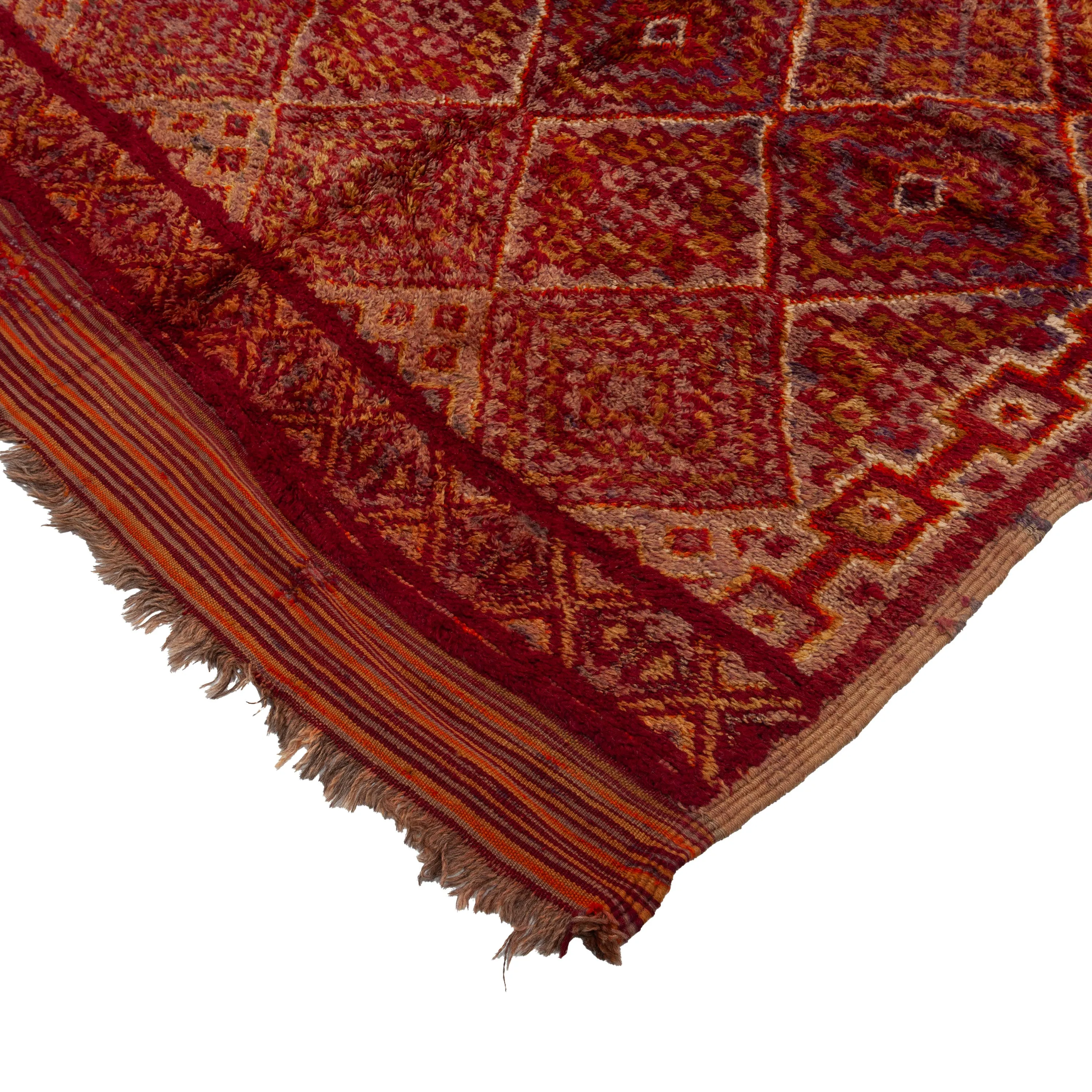 Red Moroccan Wool Runner - 6'9" x 23'5"