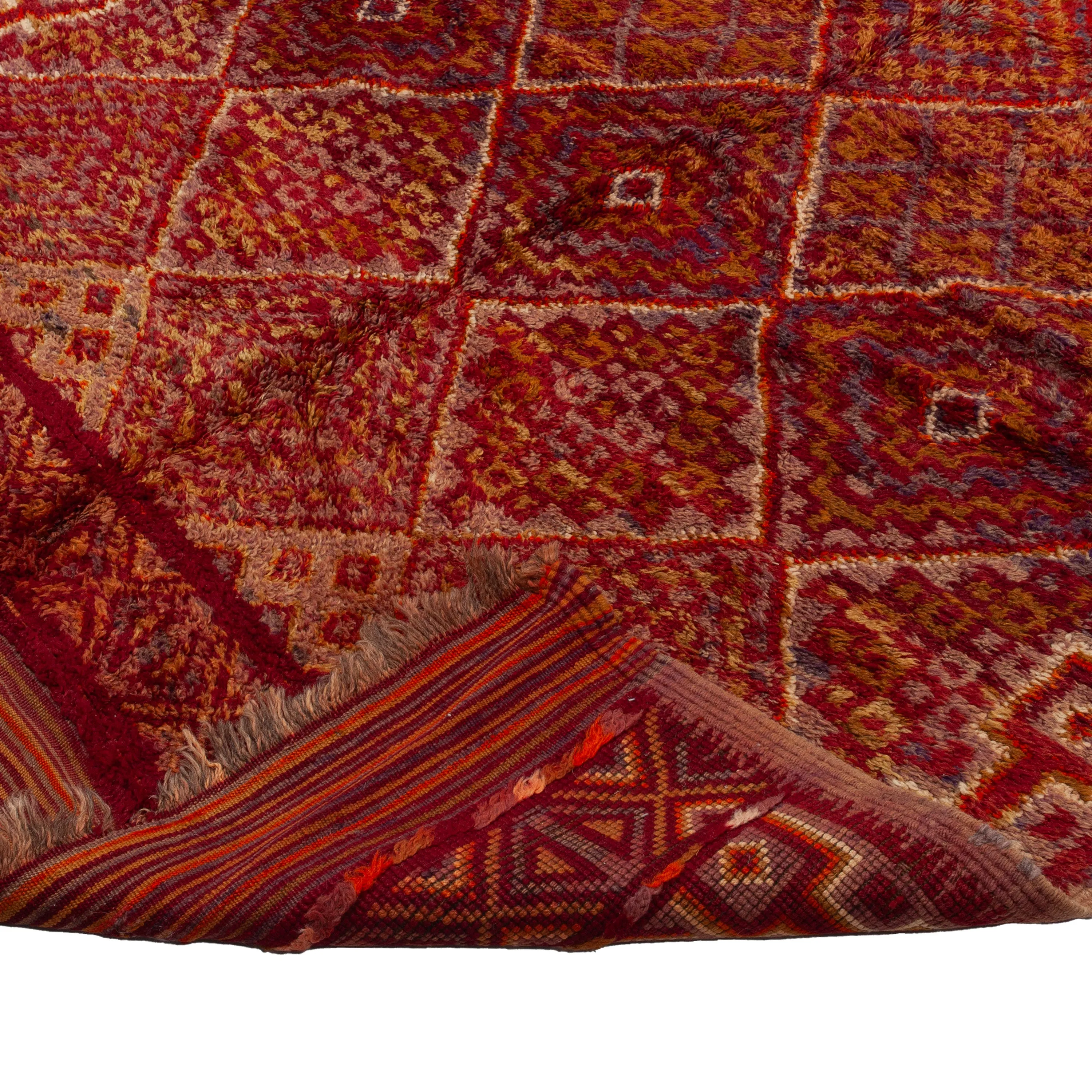 Red Moroccan Wool Runner - 6'9" x 23'5"