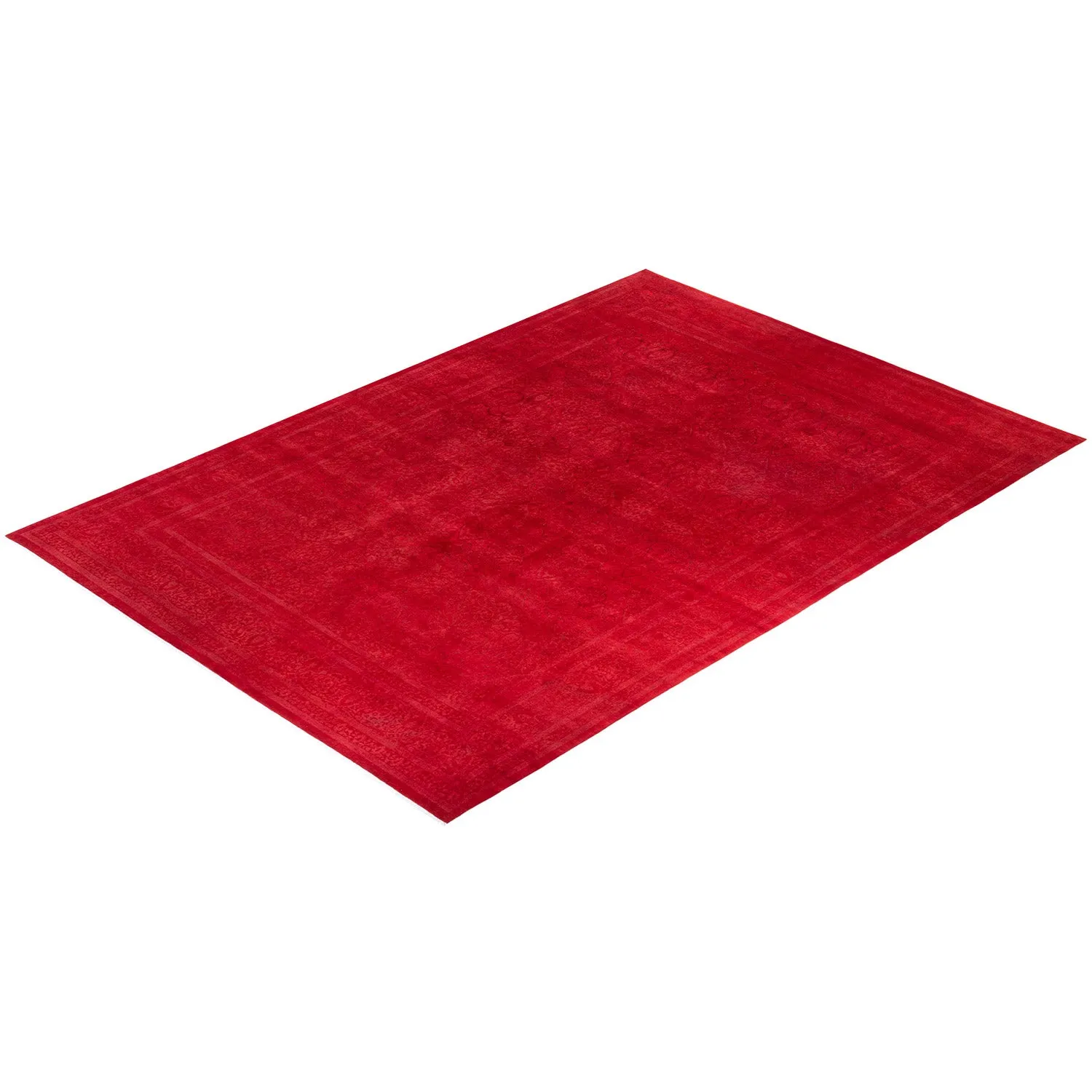 Red Overdyed Wool Rug - 10'2" x 14'2"