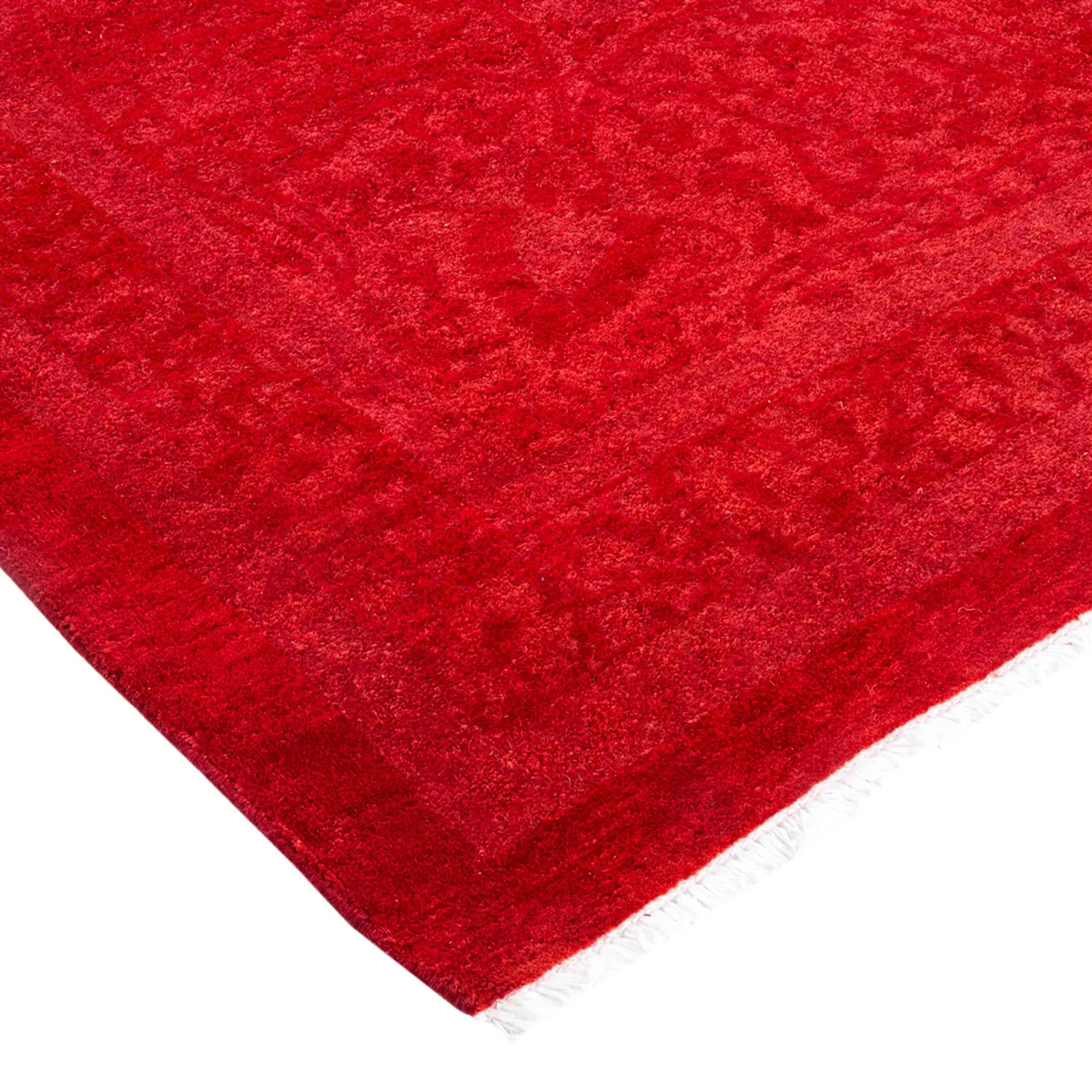 Red Overdyed Wool Rug - 10'2" x 14'2"