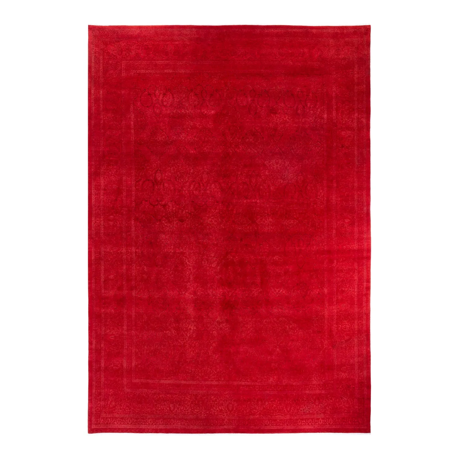 Red Overdyed Wool Rug - 10'2" x 14'2"