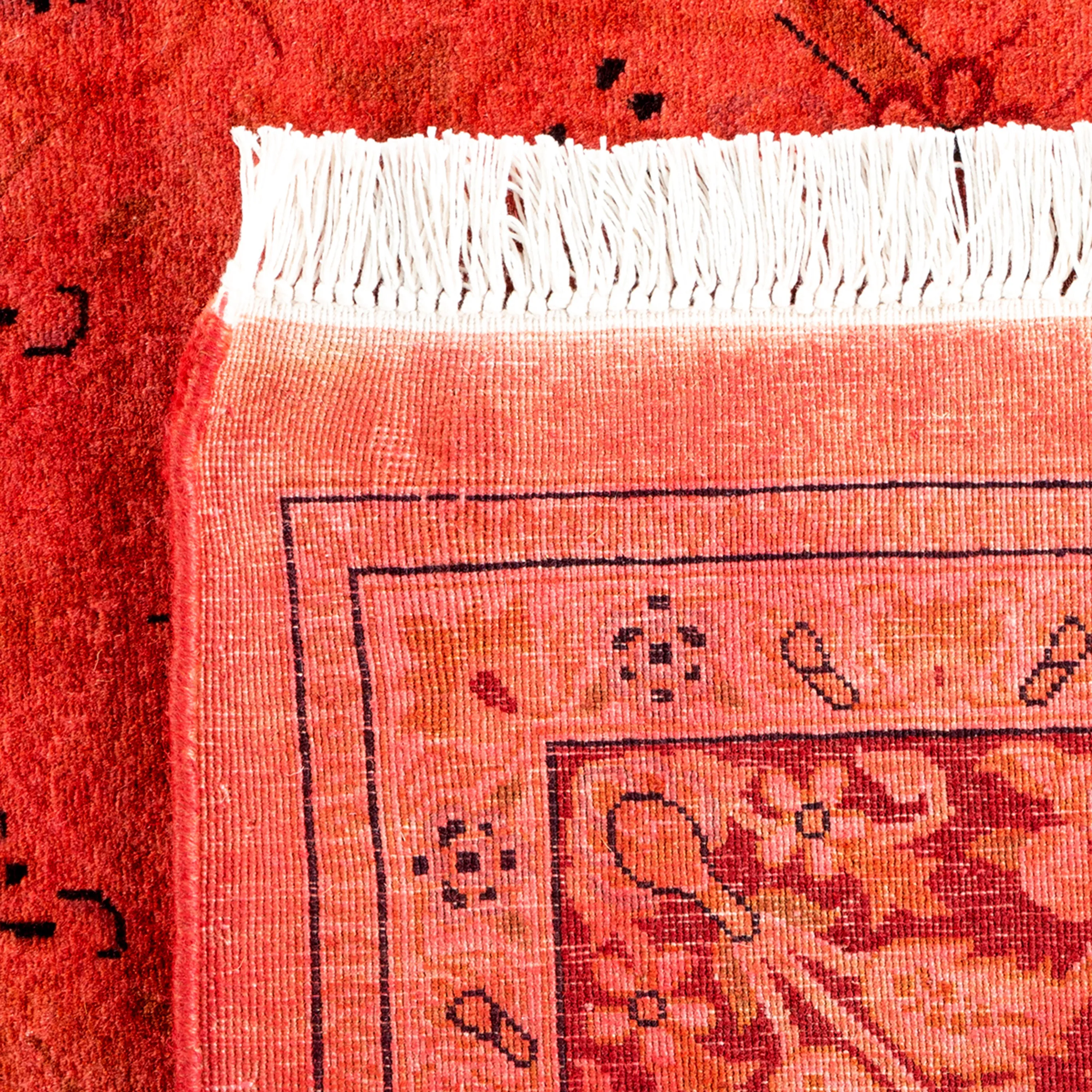 Red Overdyed Wool Rug - 6'1" x 9'