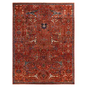 Red Traditional Serapi Wool Rug - 9' x 12'