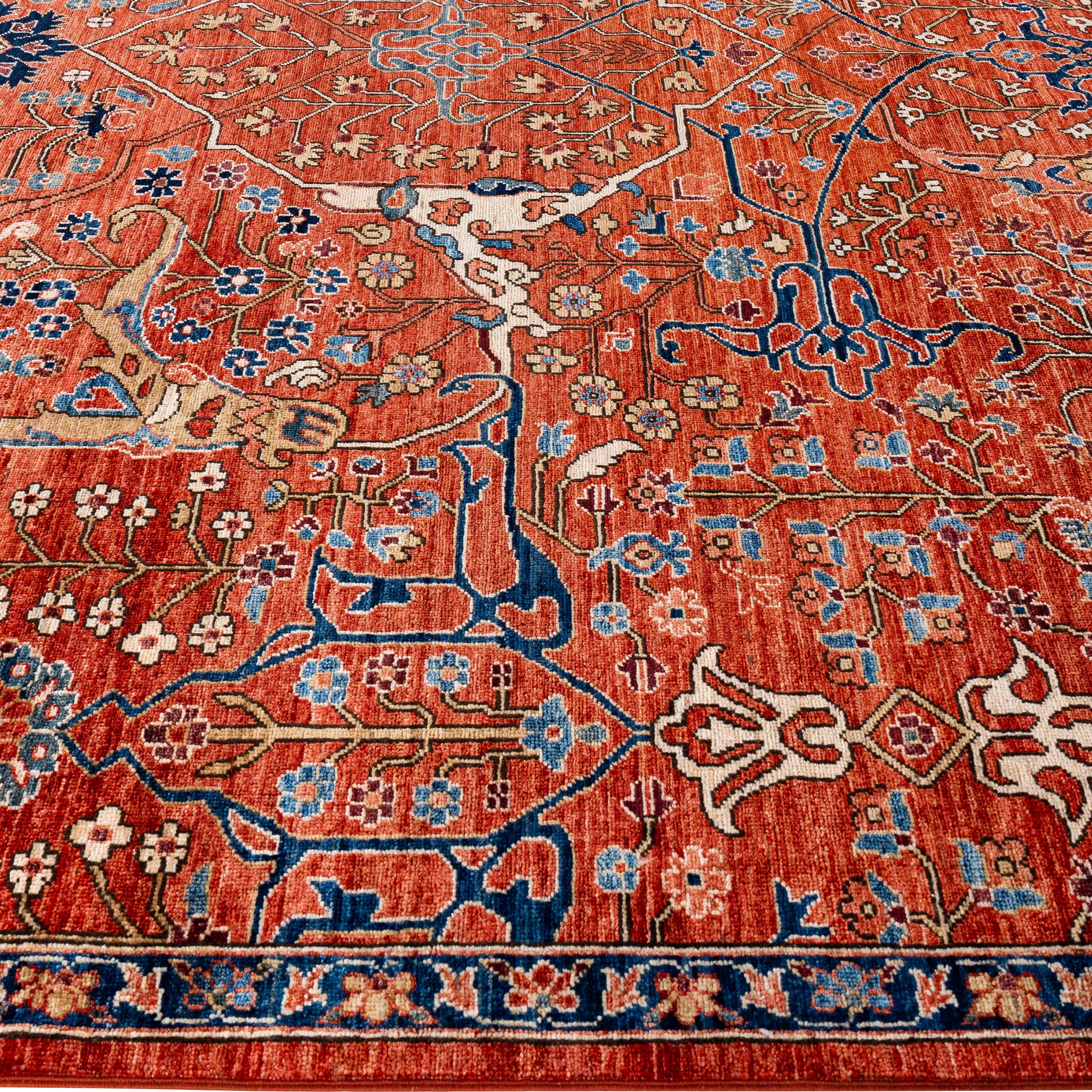 Red Traditional Serapi Wool Rug - 9' x 12'