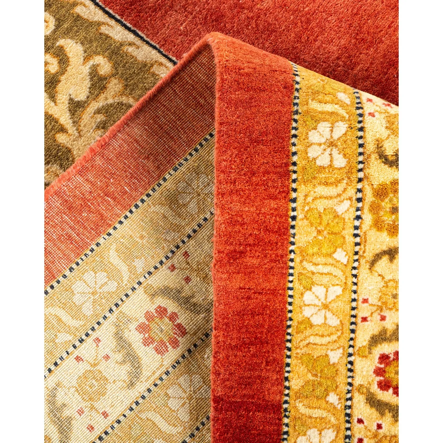 Red Traditional Wool Rug - 12'1" x 18'1"