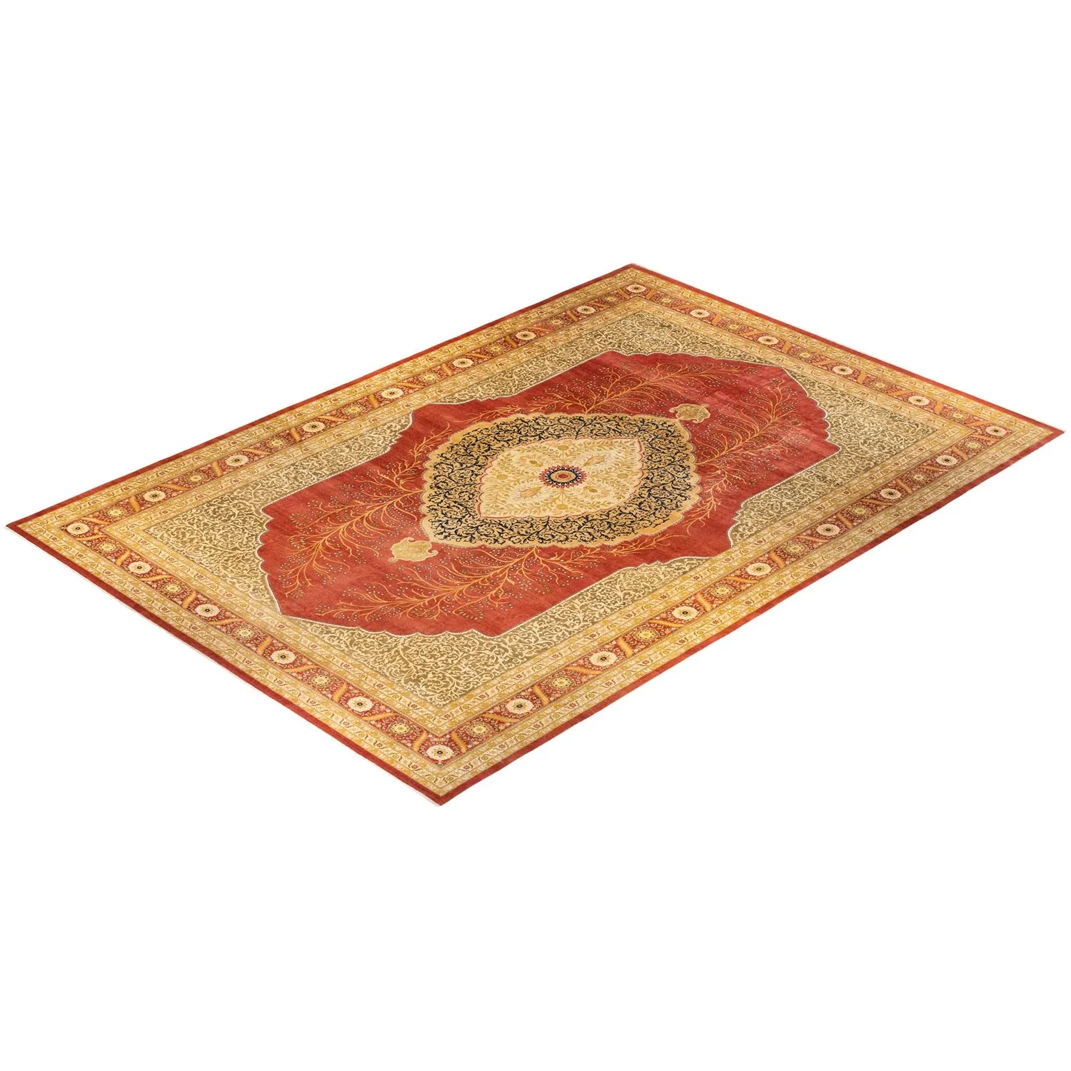 Red Traditional Wool Rug - 12'1" x 18'1"