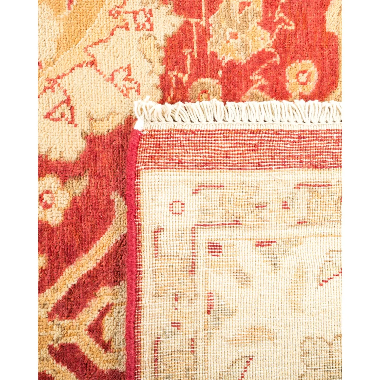 Red Traditional Wool Rug - 6'1" x 8'8"