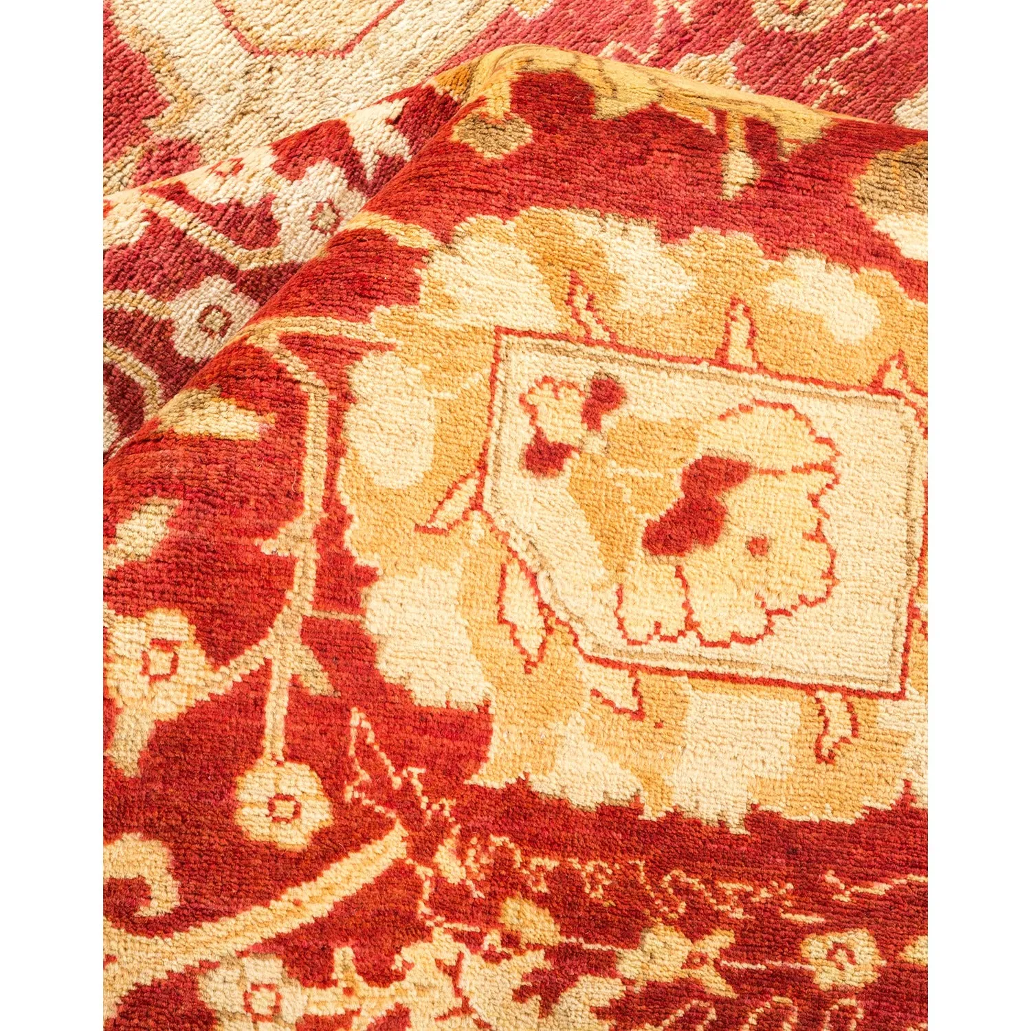 Red Traditional Wool Rug - 6'1" x 8'8"