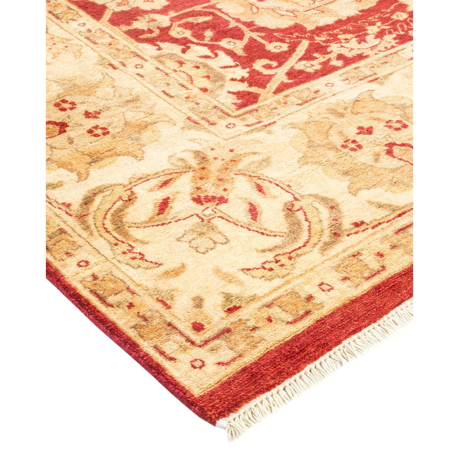 Red Traditional Wool Rug - 6'1" x 8'8"