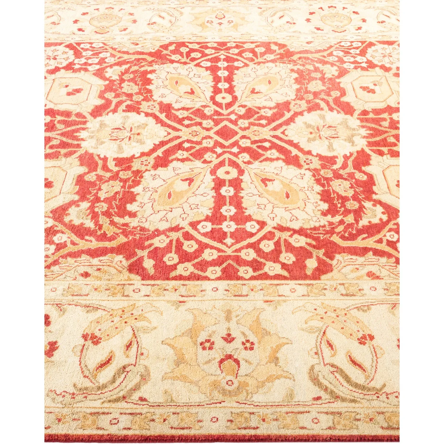 Red Traditional Wool Rug - 6'1" x 8'8"