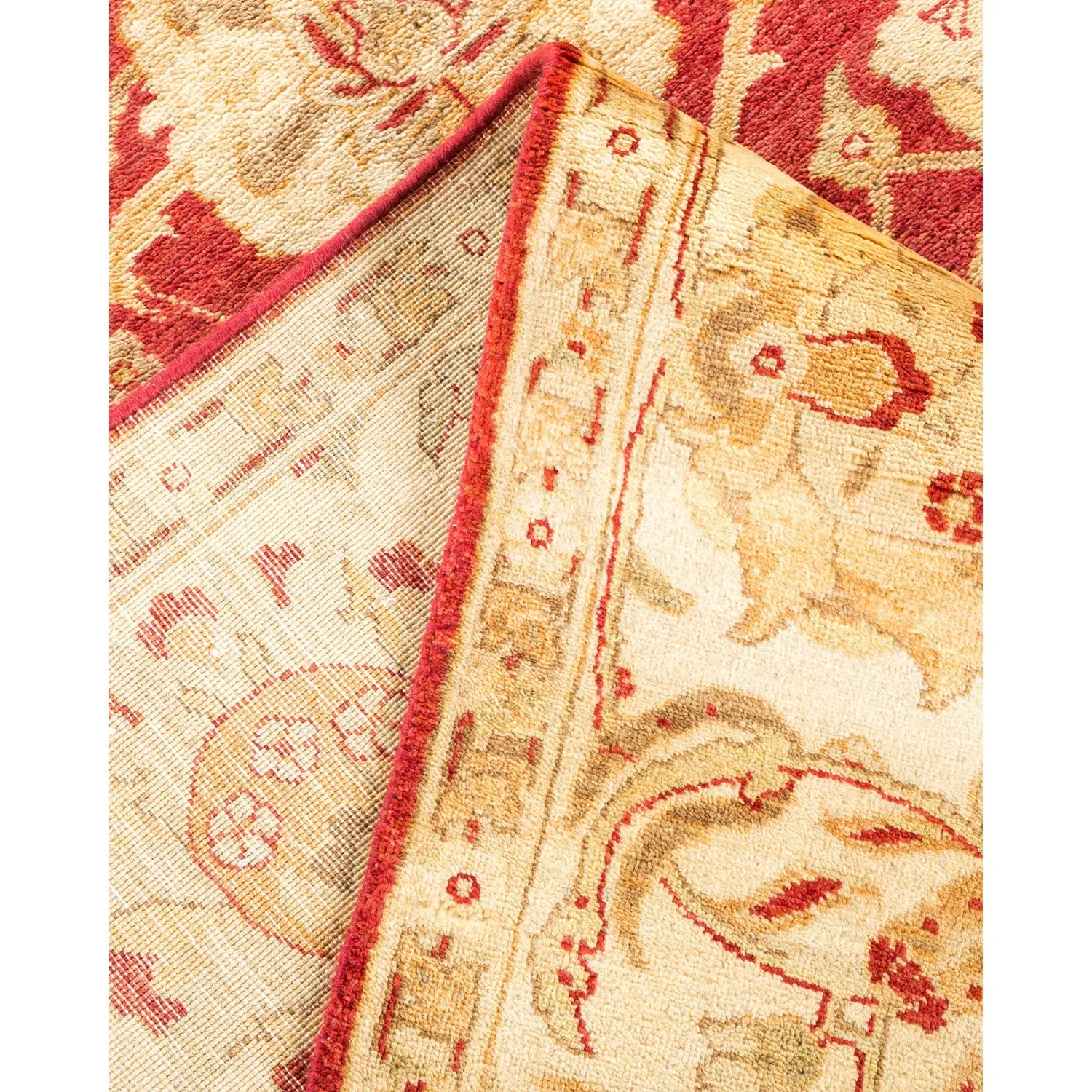 Red Traditional Wool Rug - 6'1" x 8'8"