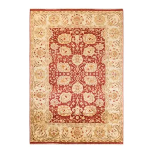 Red Traditional Wool Rug - 6'1" x 8'8"