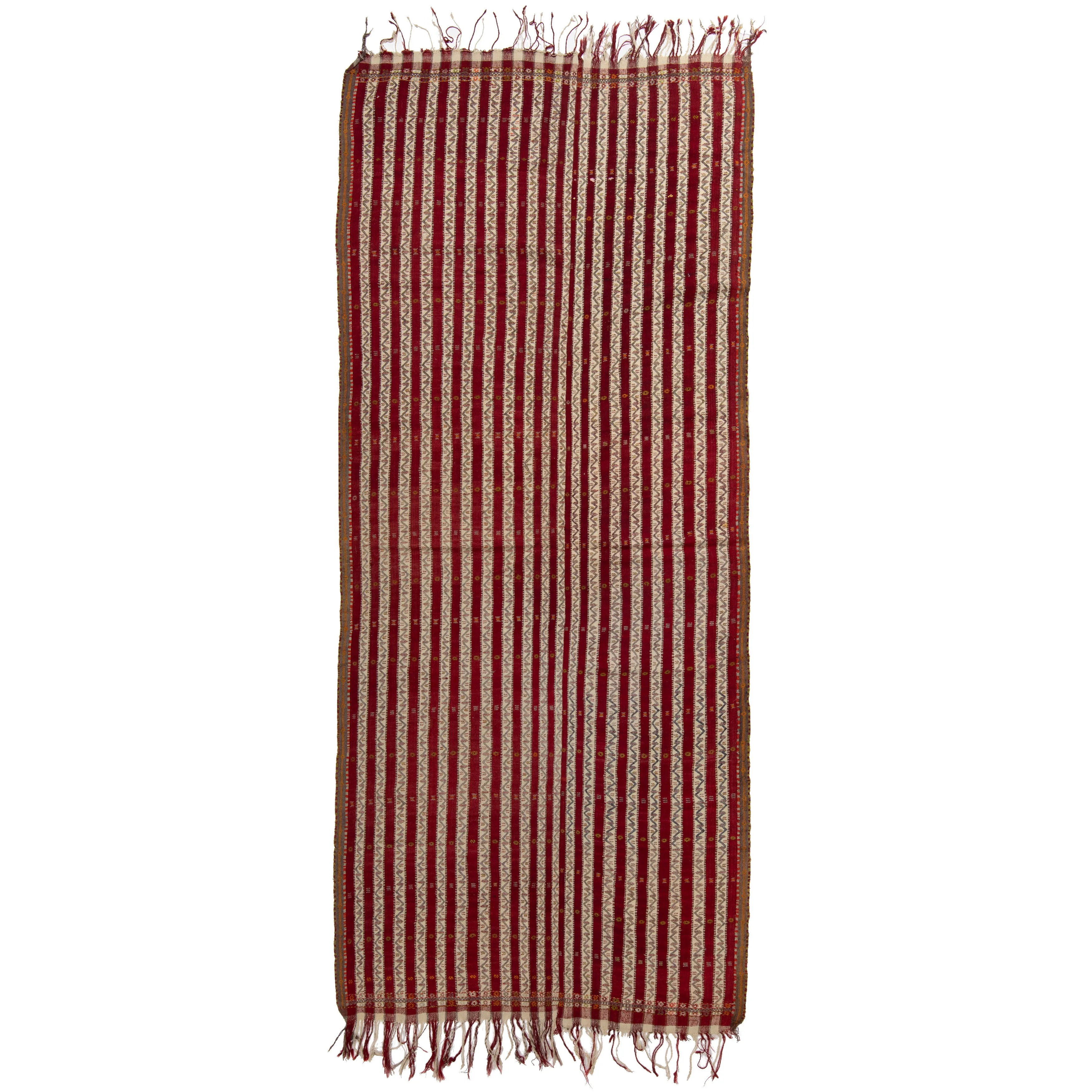 Red Traditional Wool Runner - 5'1" x 12'4"