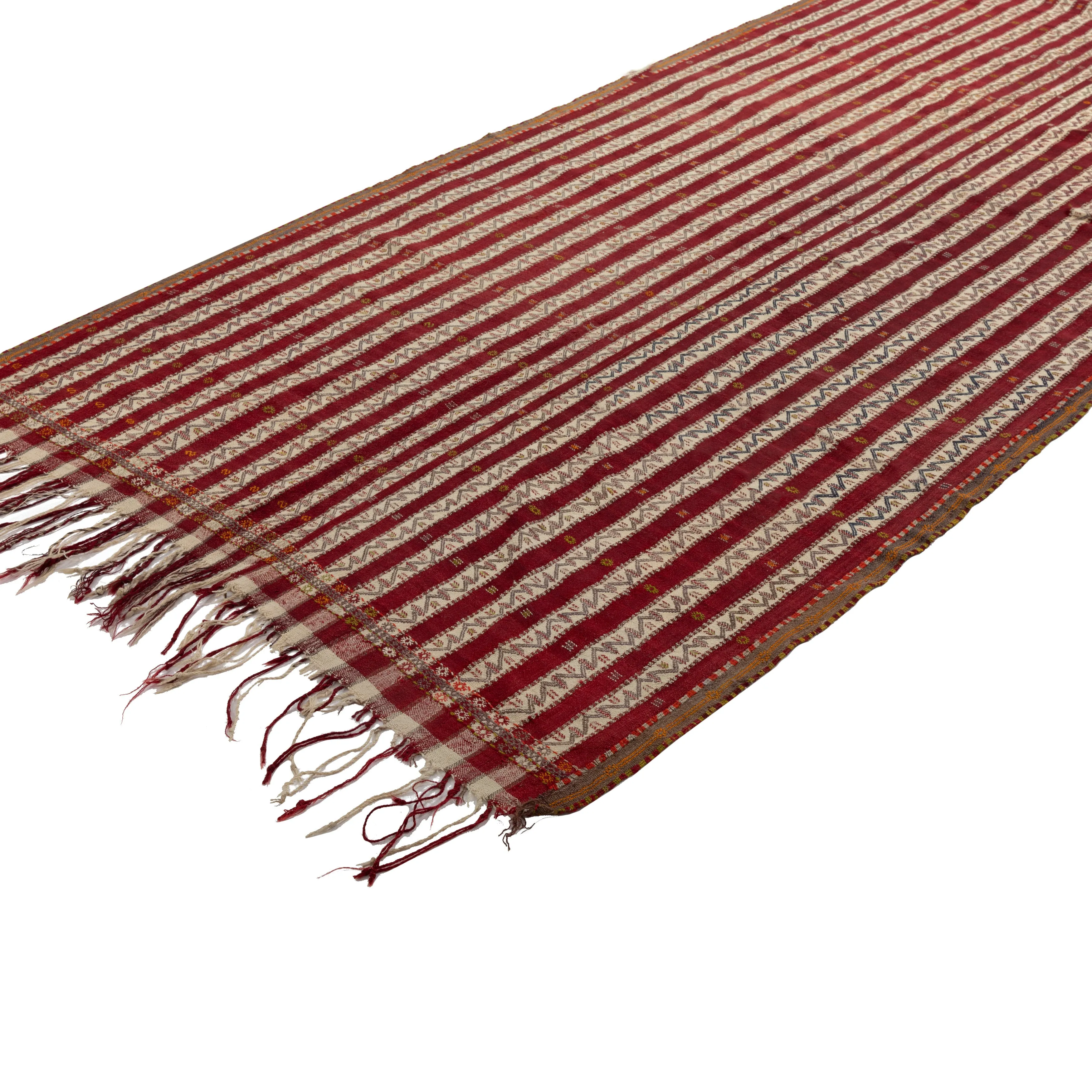 Red Traditional Wool Runner - 5'1" x 12'4"