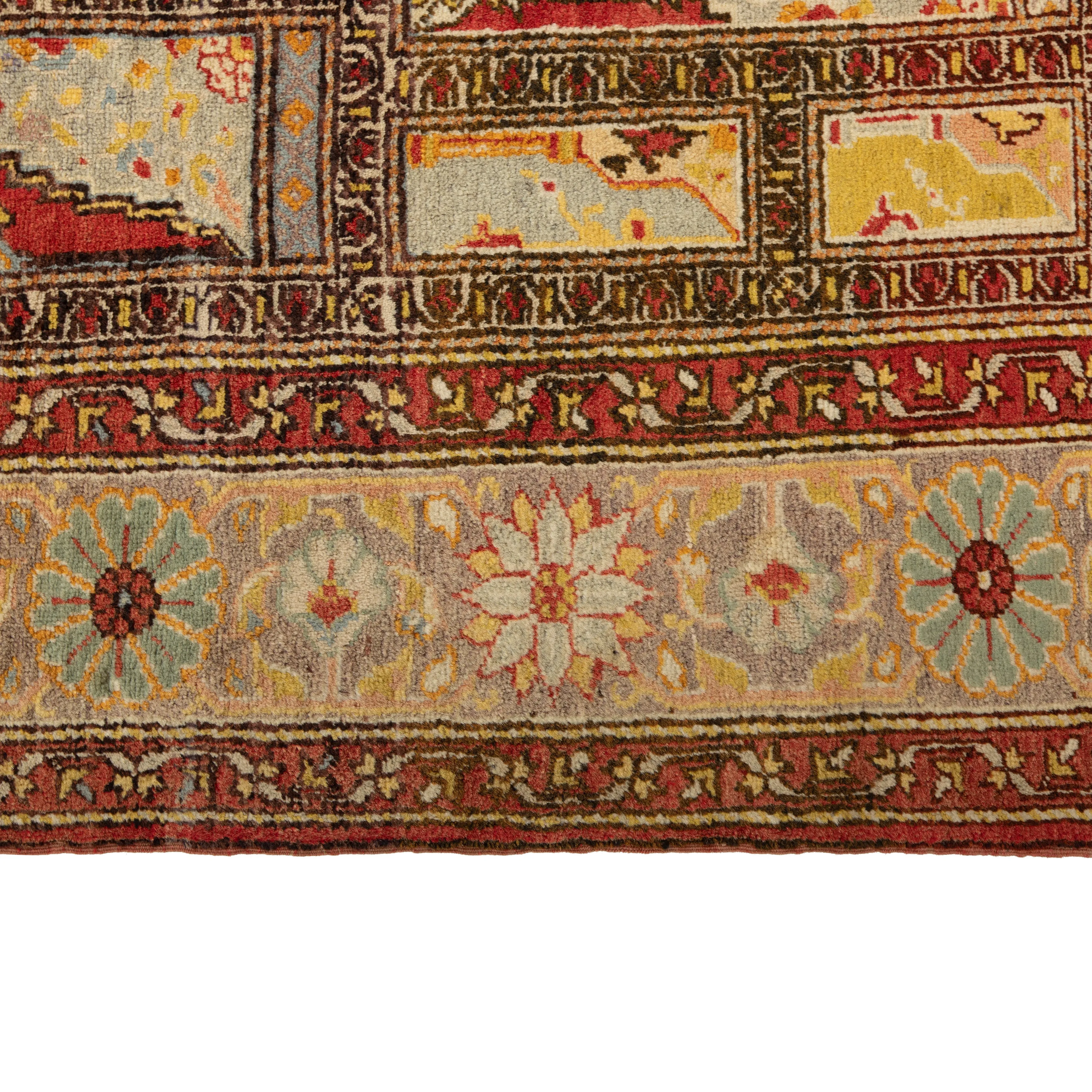 Red Vintage Turkish Wool Rug - 4'4" x 6'3"