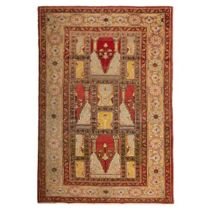 Red Vintage Turkish Wool Rug - 4'4" x 6'3"