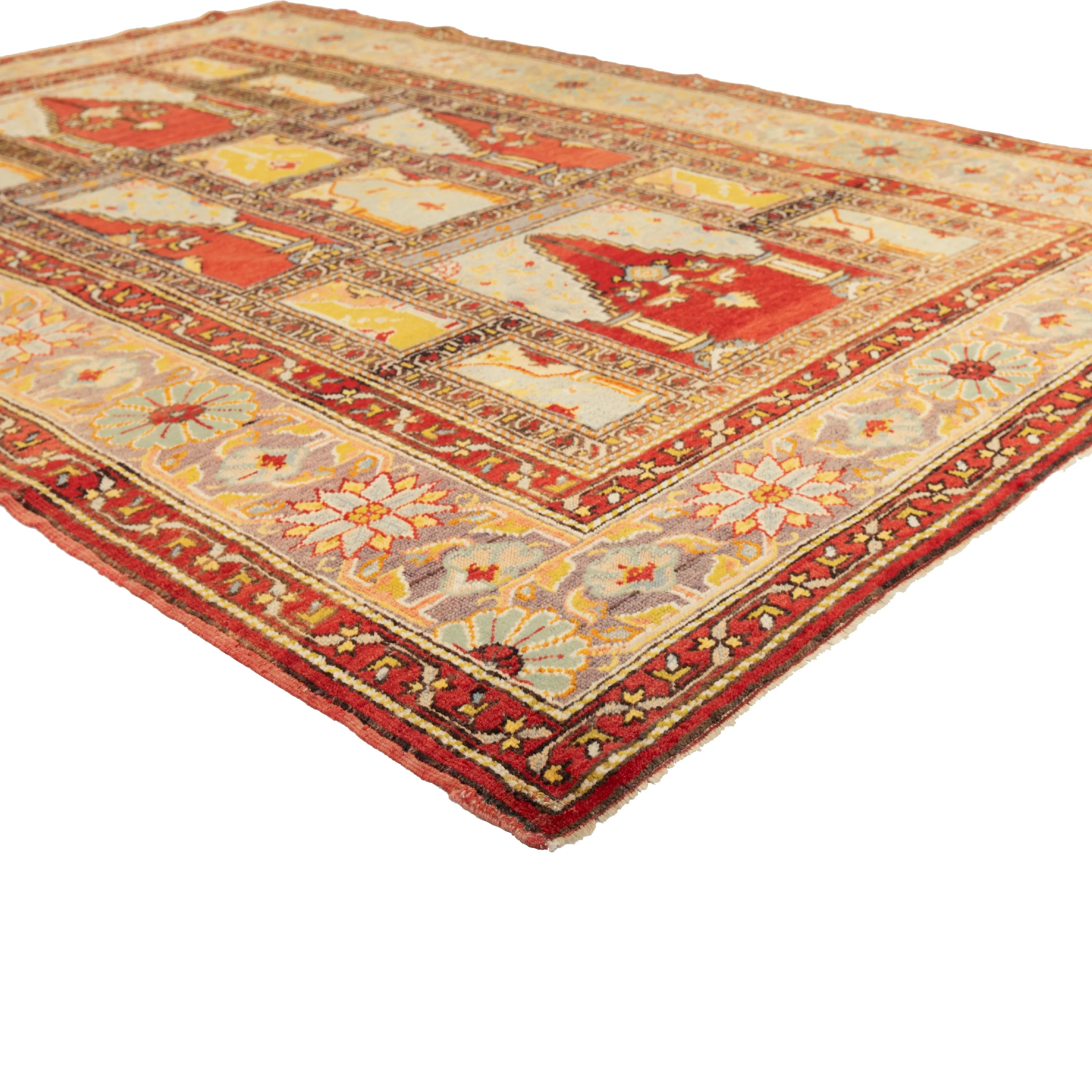Red Vintage Turkish Wool Rug - 4'4" x 6'3"
