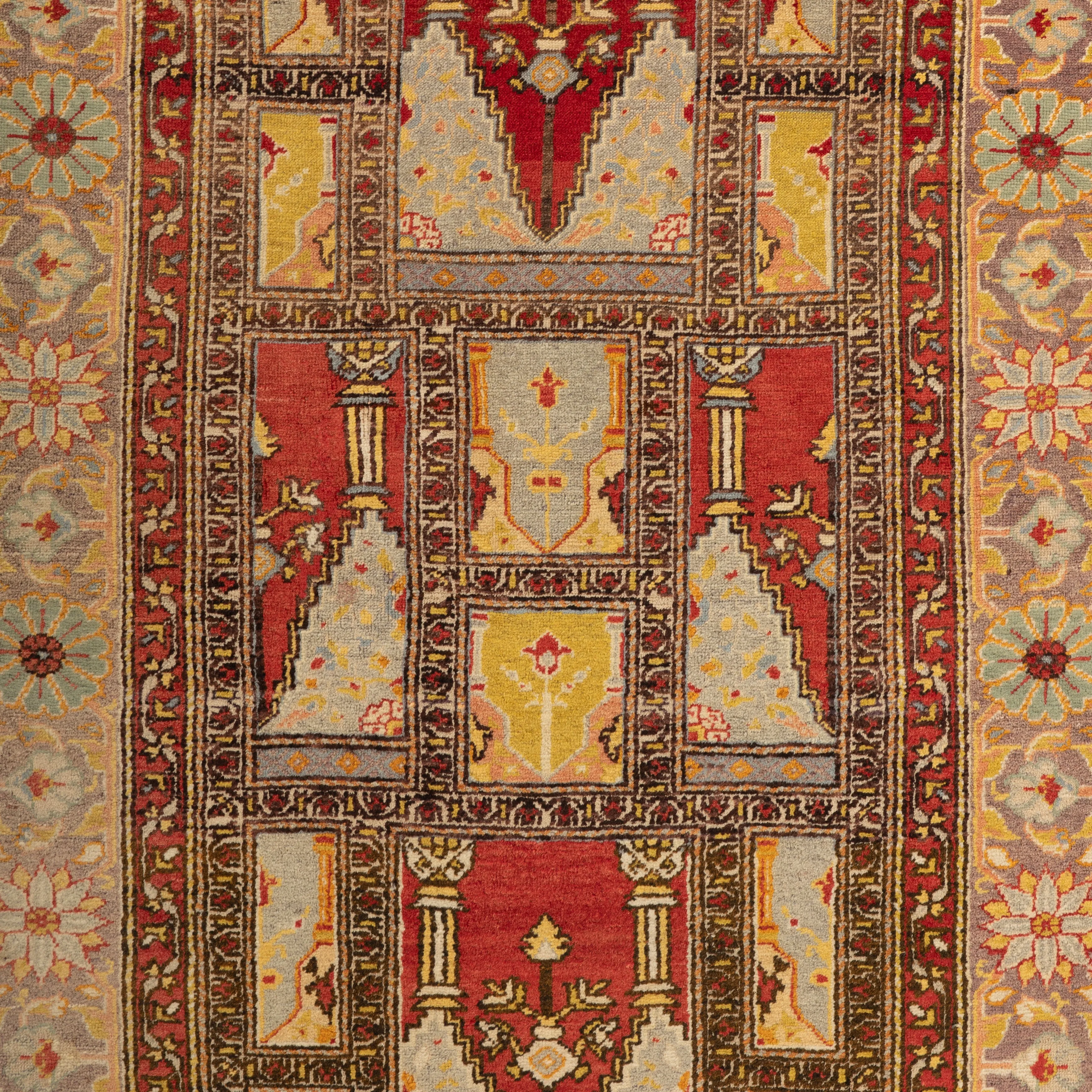 Red Vintage Turkish Wool Rug - 4'4" x 6'3"