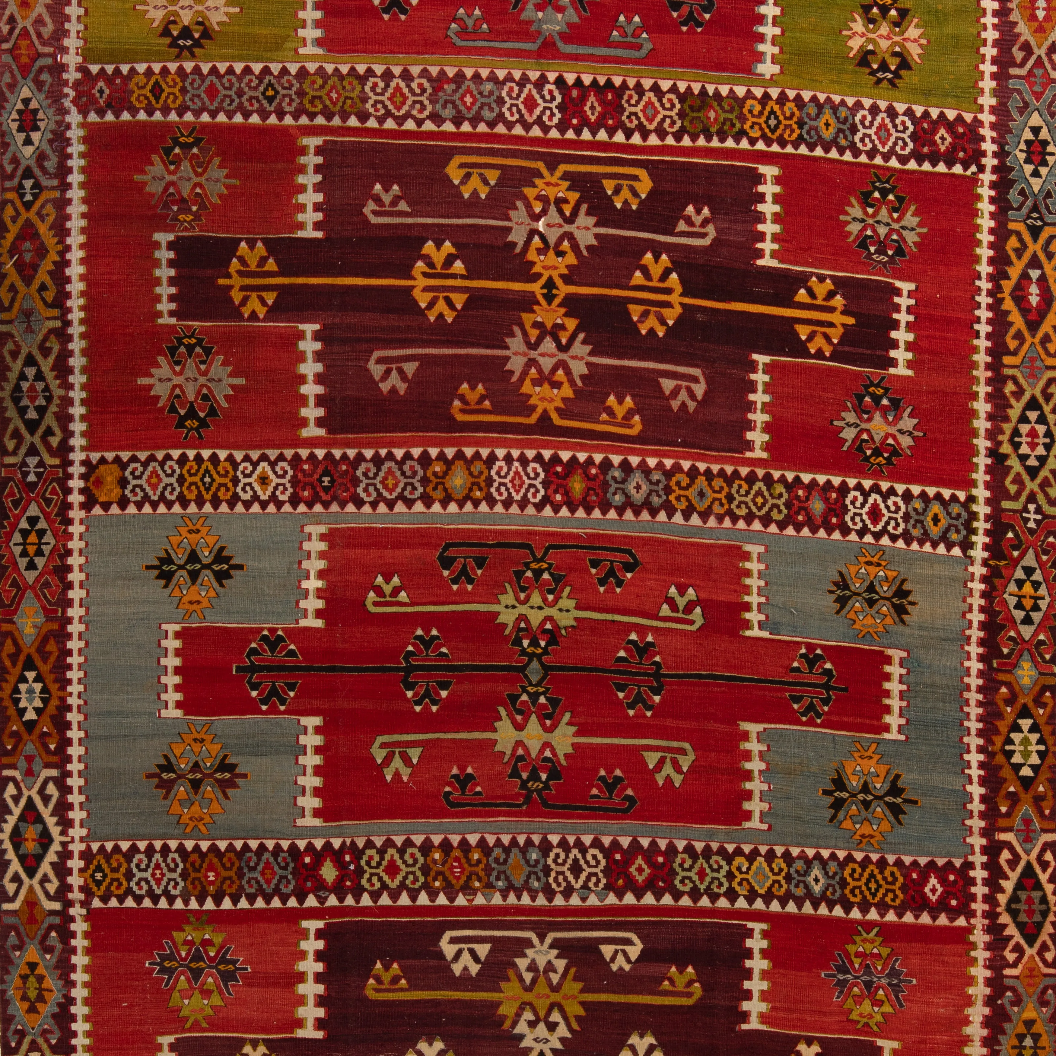 Red Vintage Wool Kilim Rug - 6'1" x 16'6"