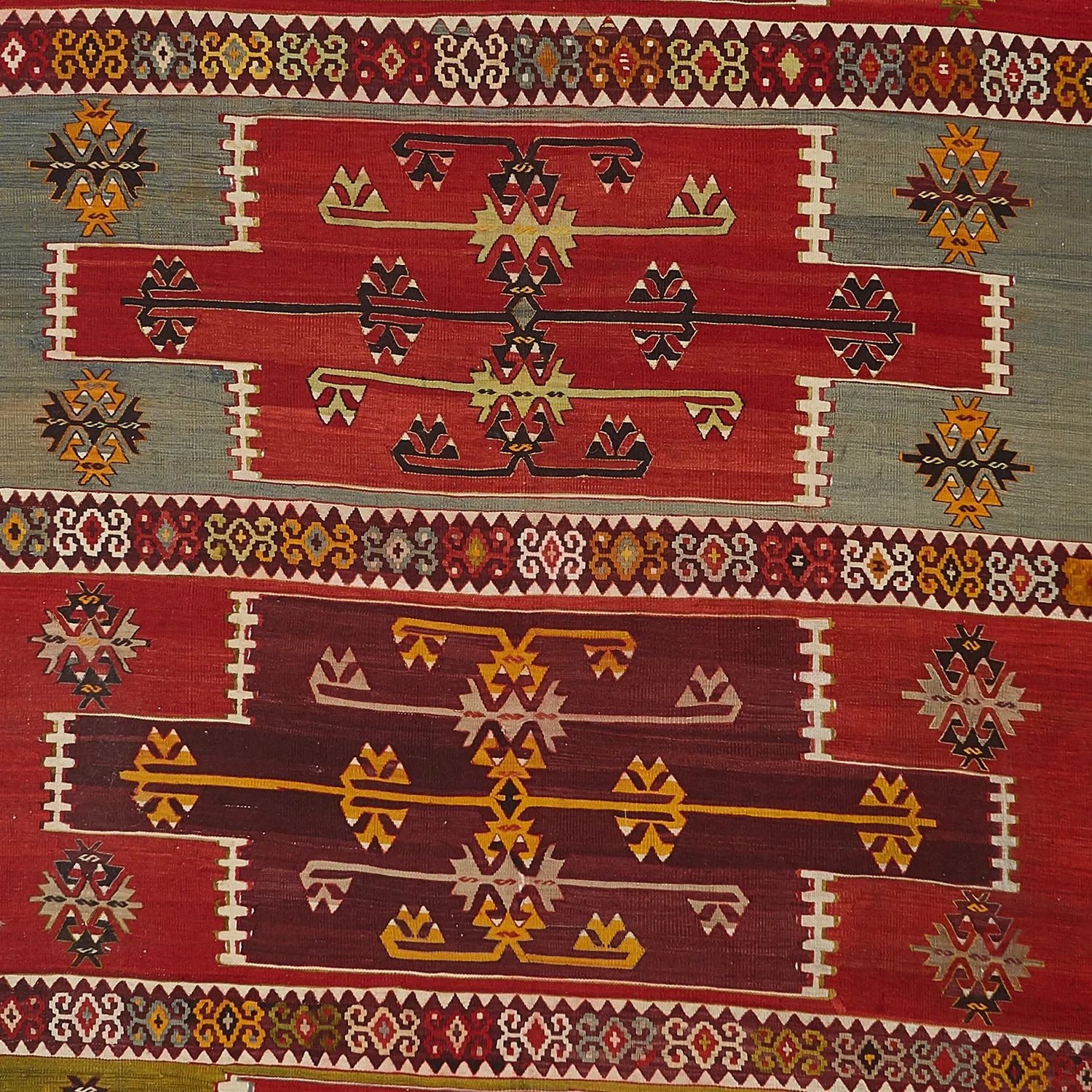 Red Vintage Wool Kilim Rug - 6'1" x 16'6"