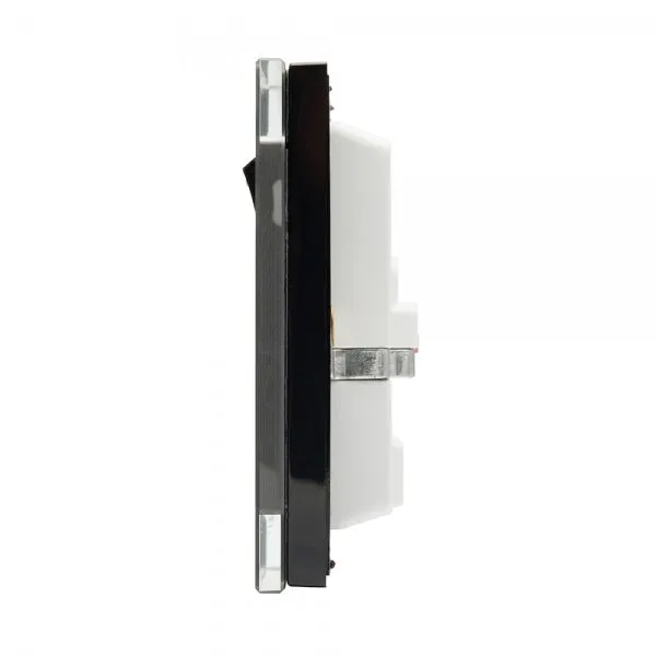 Retrotouch Crystal 13A DP Switched Double Socket - Black