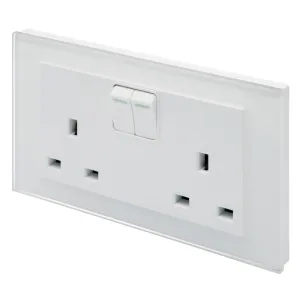 Retrotouch Crystal 13A DP Switched Double Socket - White