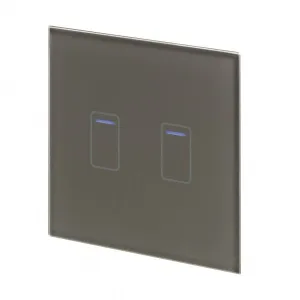 Retrotouch Crystal Touch Dimmer Switch 240v 2G 1W Grey