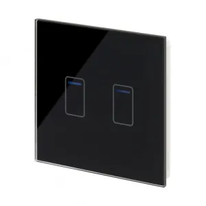 Retrotouch Crystal Touch Switch 240v 2G 1W Black