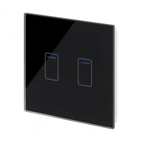 Retrotouch Crystal Touch Switch 240v 2G 1W Black