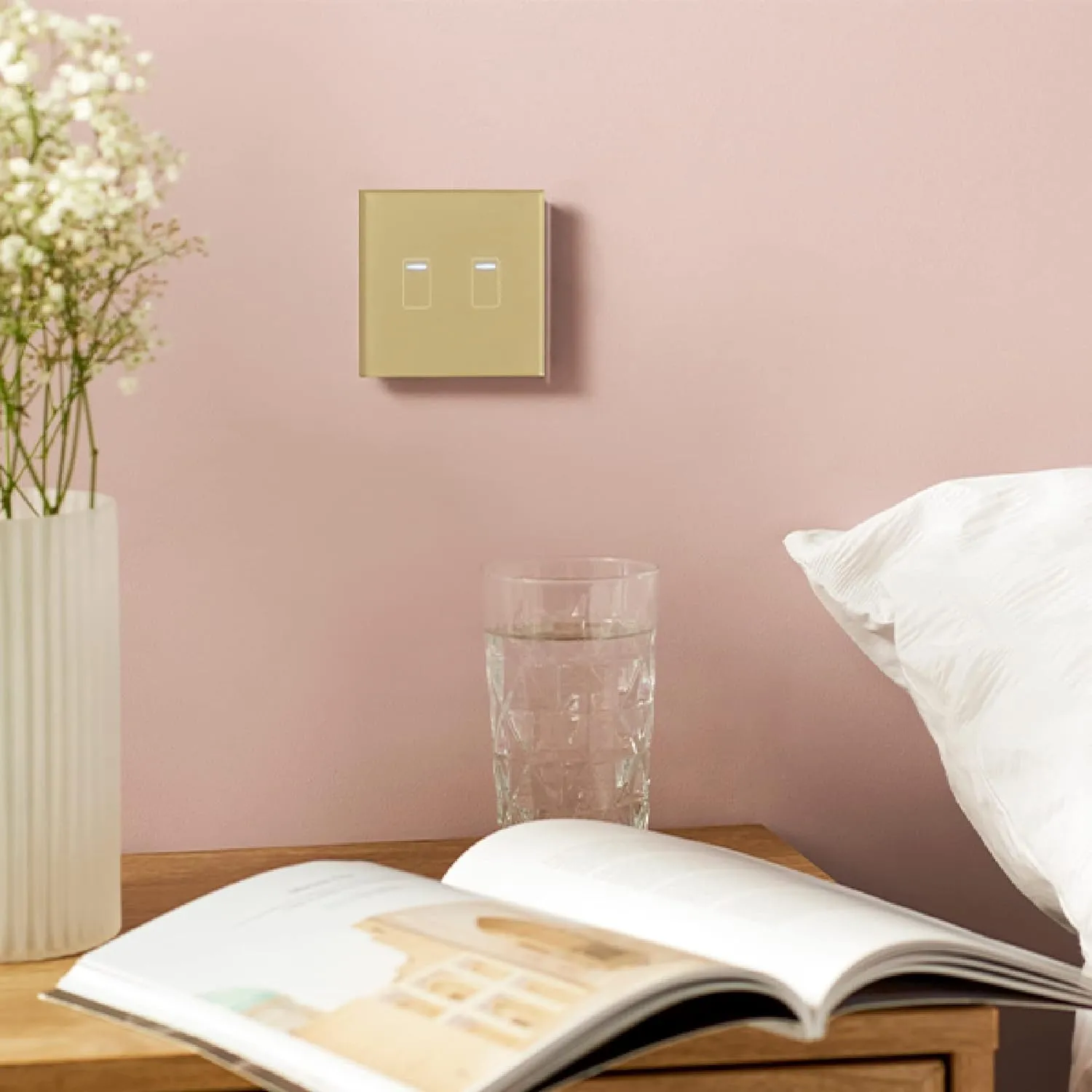 Retrotouch Crystal  Touch Switch 240v 2G 1W Brass