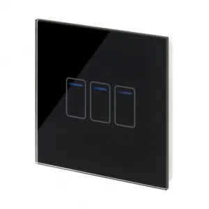 Retrotouch Crystal Touch Switch 240v 3G 1W Black