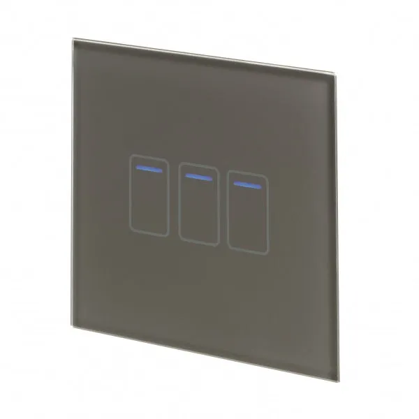 Retrotouch Crystal Touch Switch 240v 3G 2W Grey