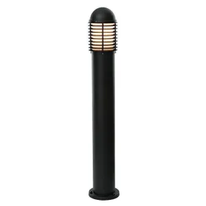 Saxby Endon Louvre Matt Black Outdoor Bollard Light