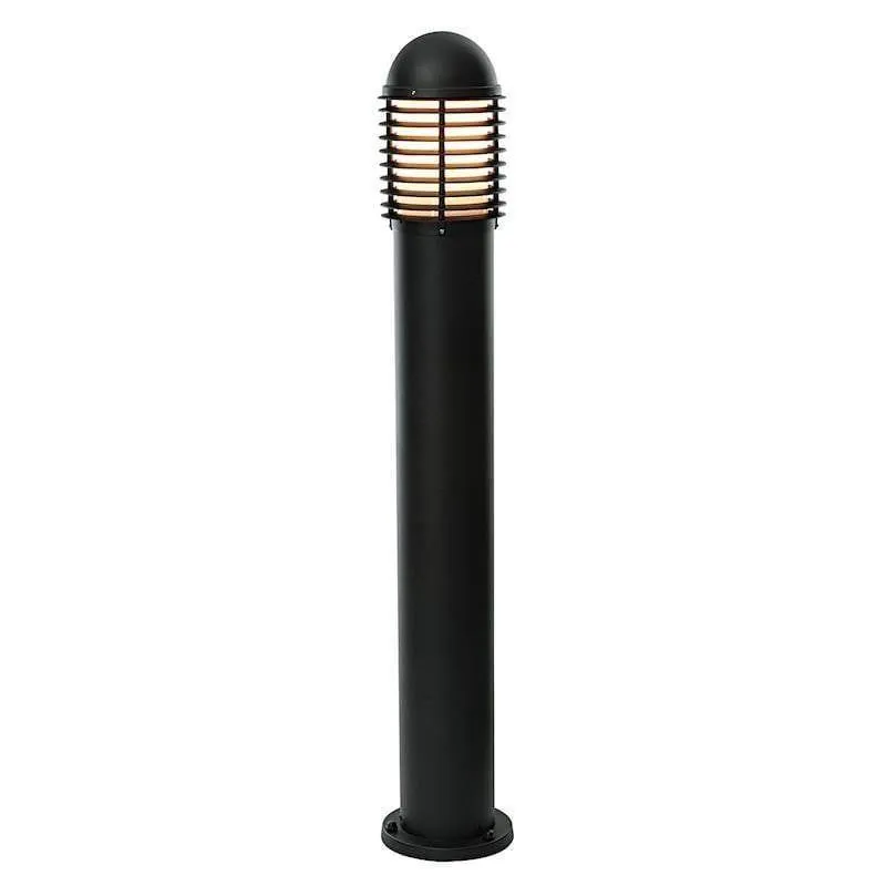 Saxby Endon Louvre Matt Black Outdoor Bollard Light