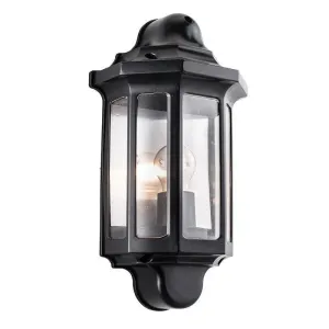 Saxby Traditional Satin Black Outdoor Wall Light